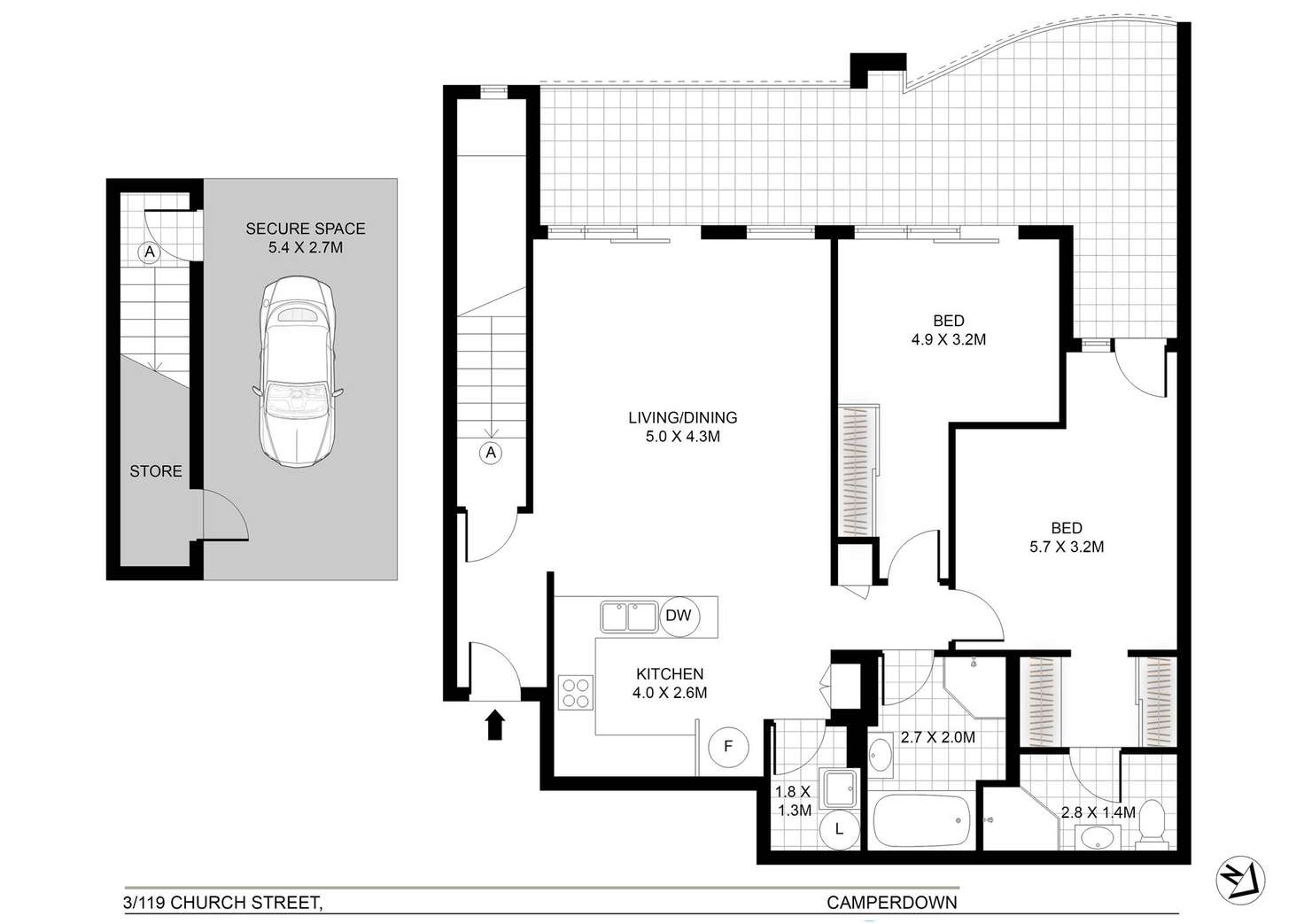 Floorplan of Homely apartment listing, 3/135 Church Street, Camperdown NSW 2050