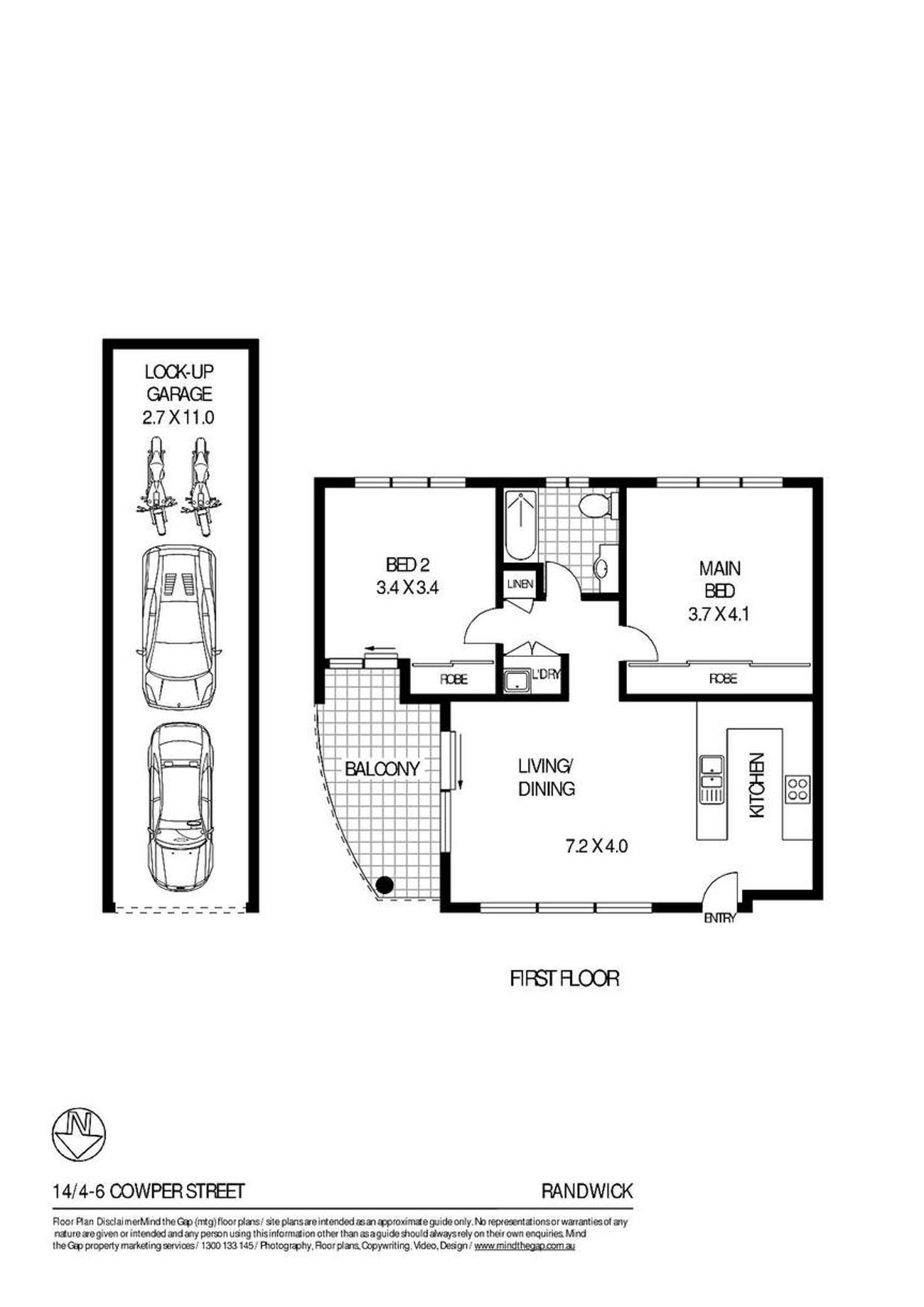 Floorplan of Homely apartment listing, 14/4-6 Cowper Street, Randwick NSW 2031