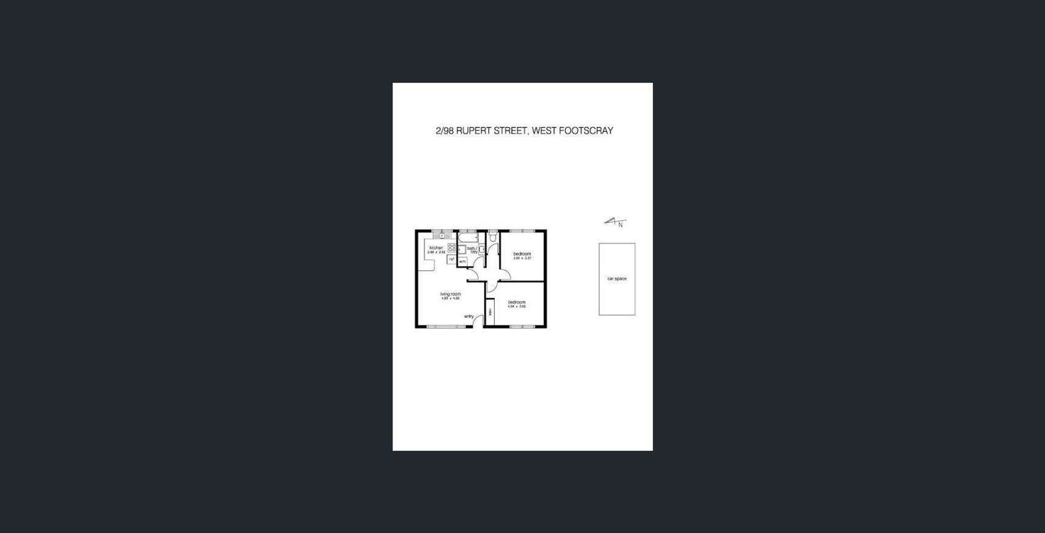 Floorplan of Homely unit listing, 2/98 Rupert Street, West Footscray VIC 3012