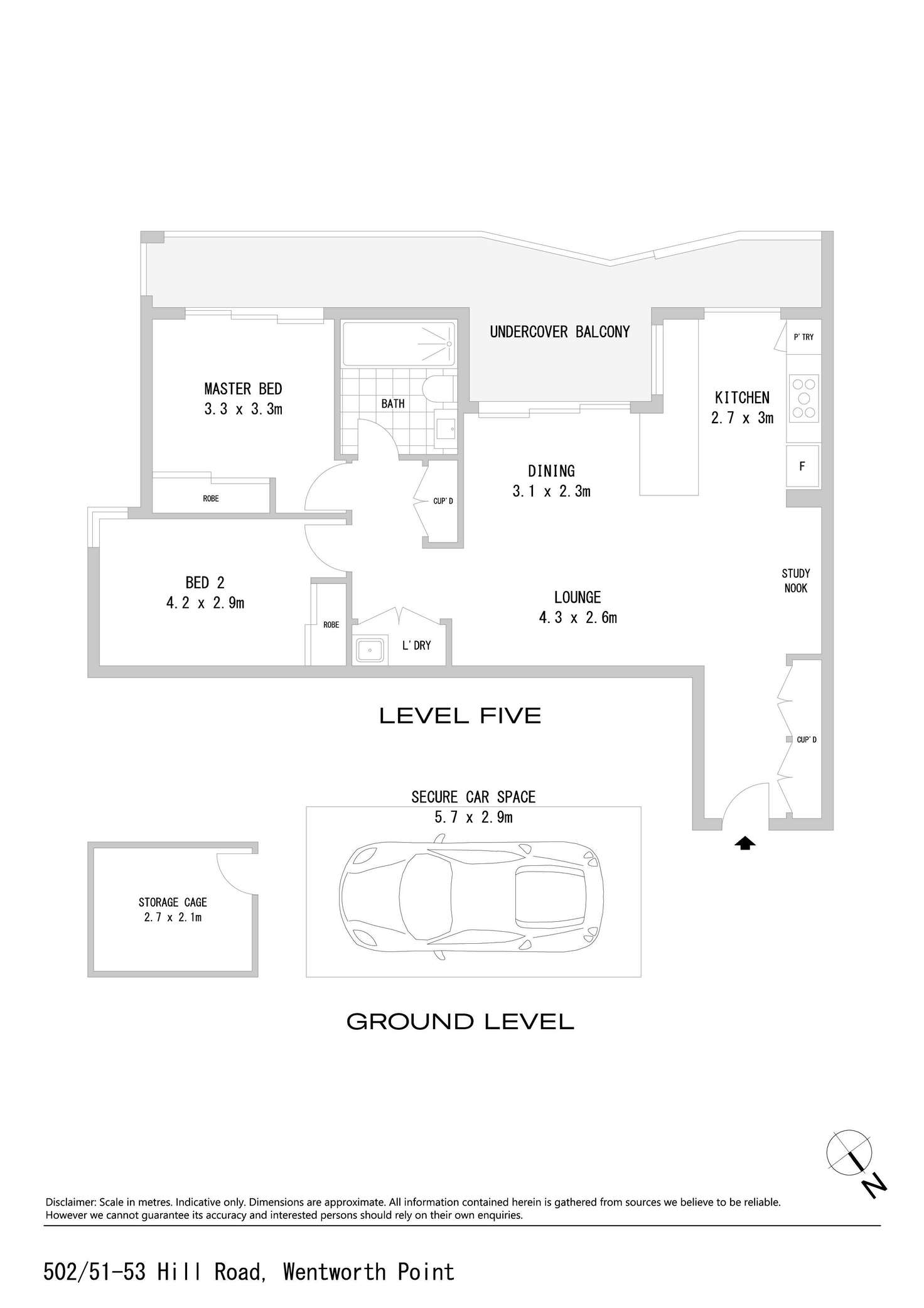 Floorplan of Homely apartment listing, 502/51-53 Hill Road, Wentworth Point NSW 2127