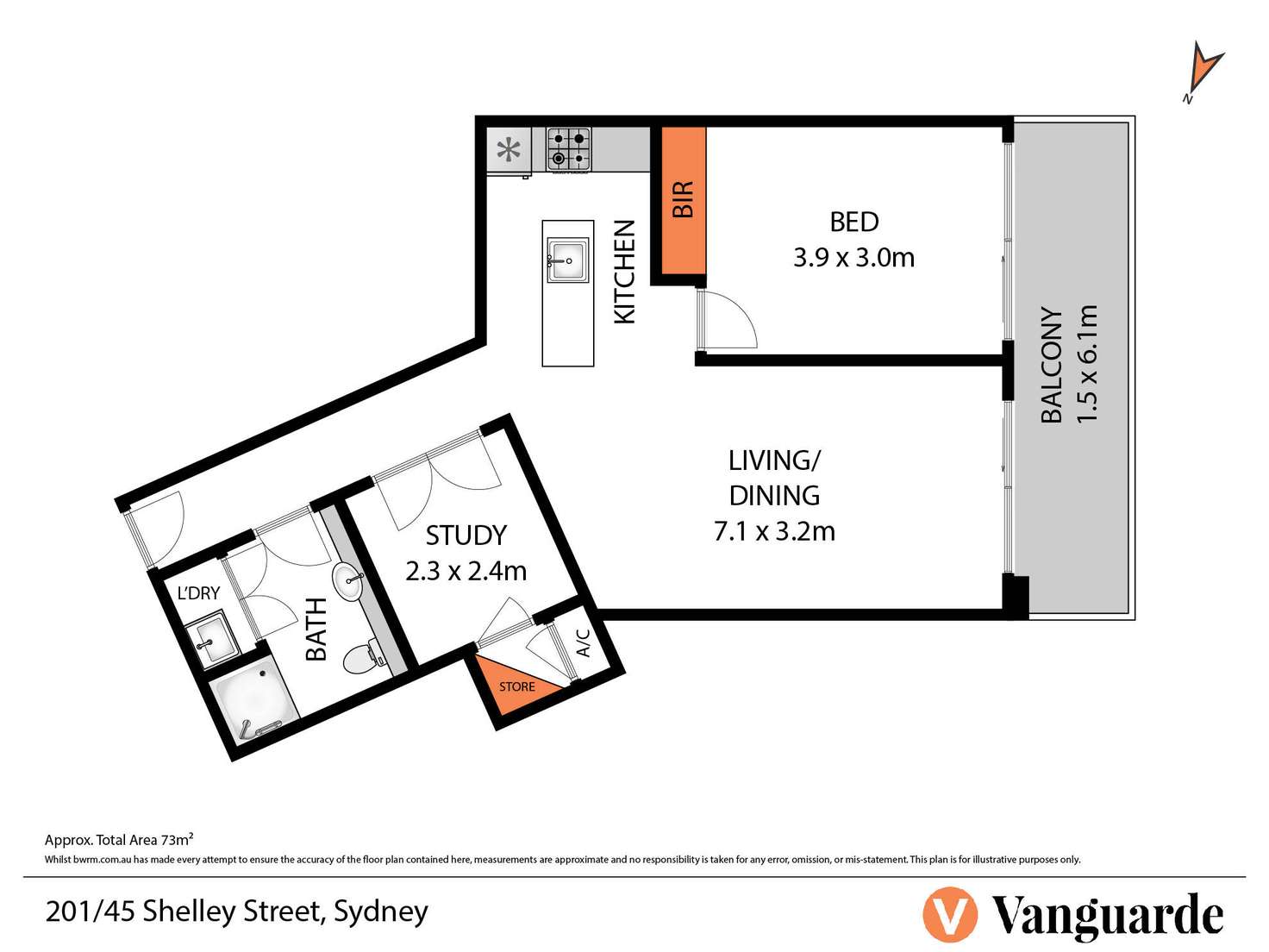 Floorplan of Homely apartment listing, 45 Shelley Street, Sydney NSW 2000