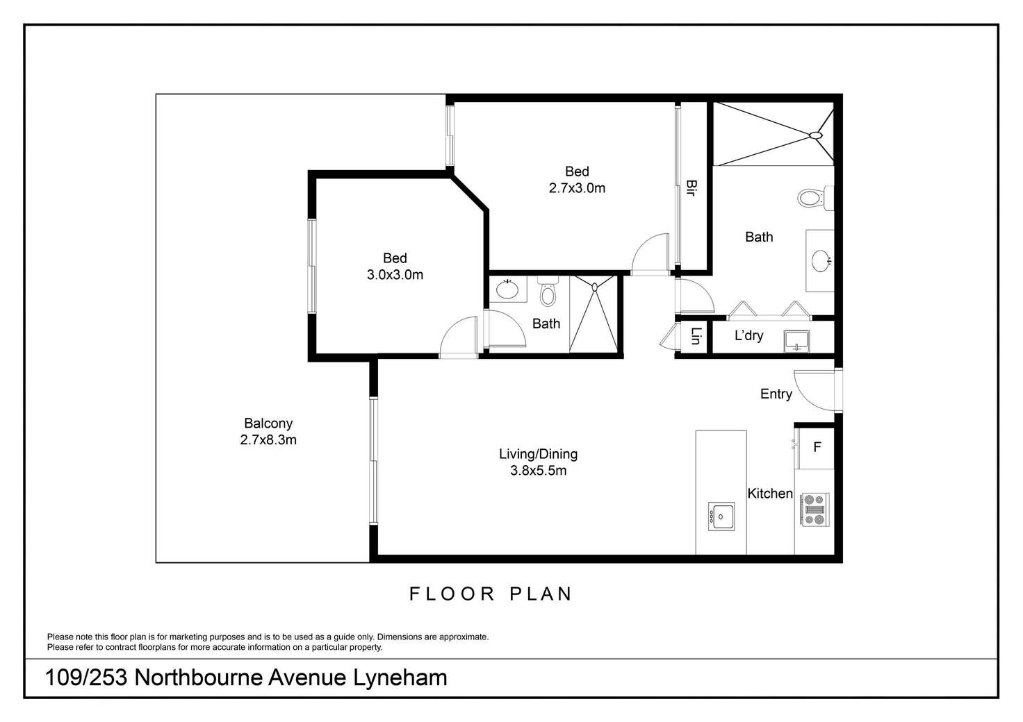 Floorplan of Homely apartment listing, 109/253 Northbourne Avenue, Lyneham ACT 2602