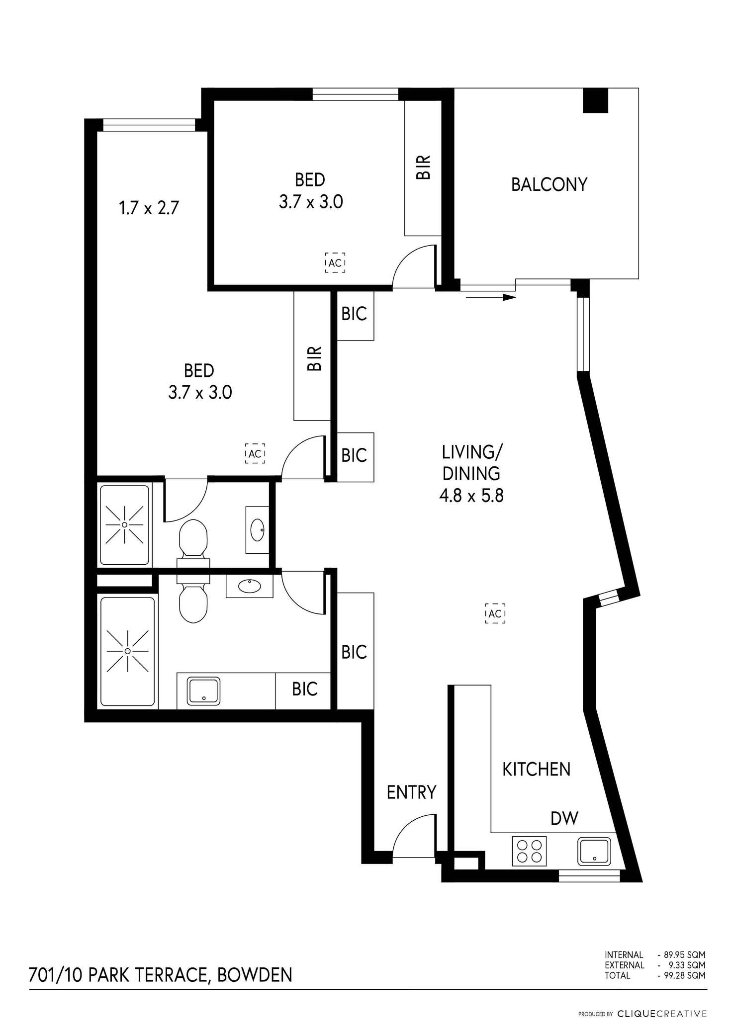 Floorplan of Homely apartment listing, 701/10 Park Terrace, Bowden SA 5007