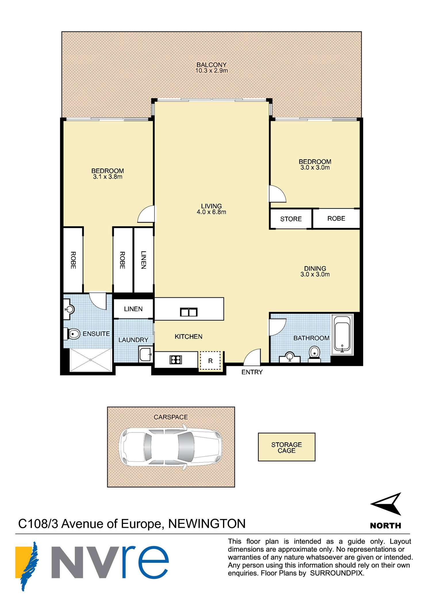Floorplan of Homely apartment listing, C108/3 Avenue Of Europe, Newington NSW 2127