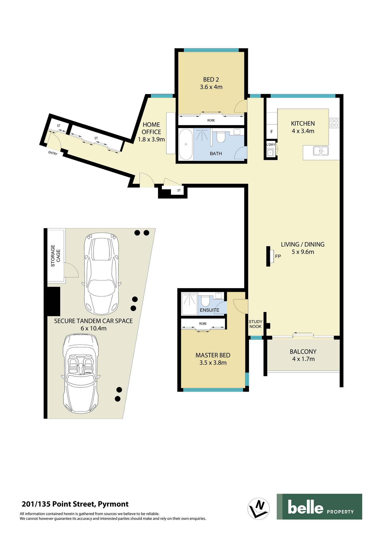 Floorplan of Homely apartment listing, 201/135 Point Street, Pyrmont NSW 2009