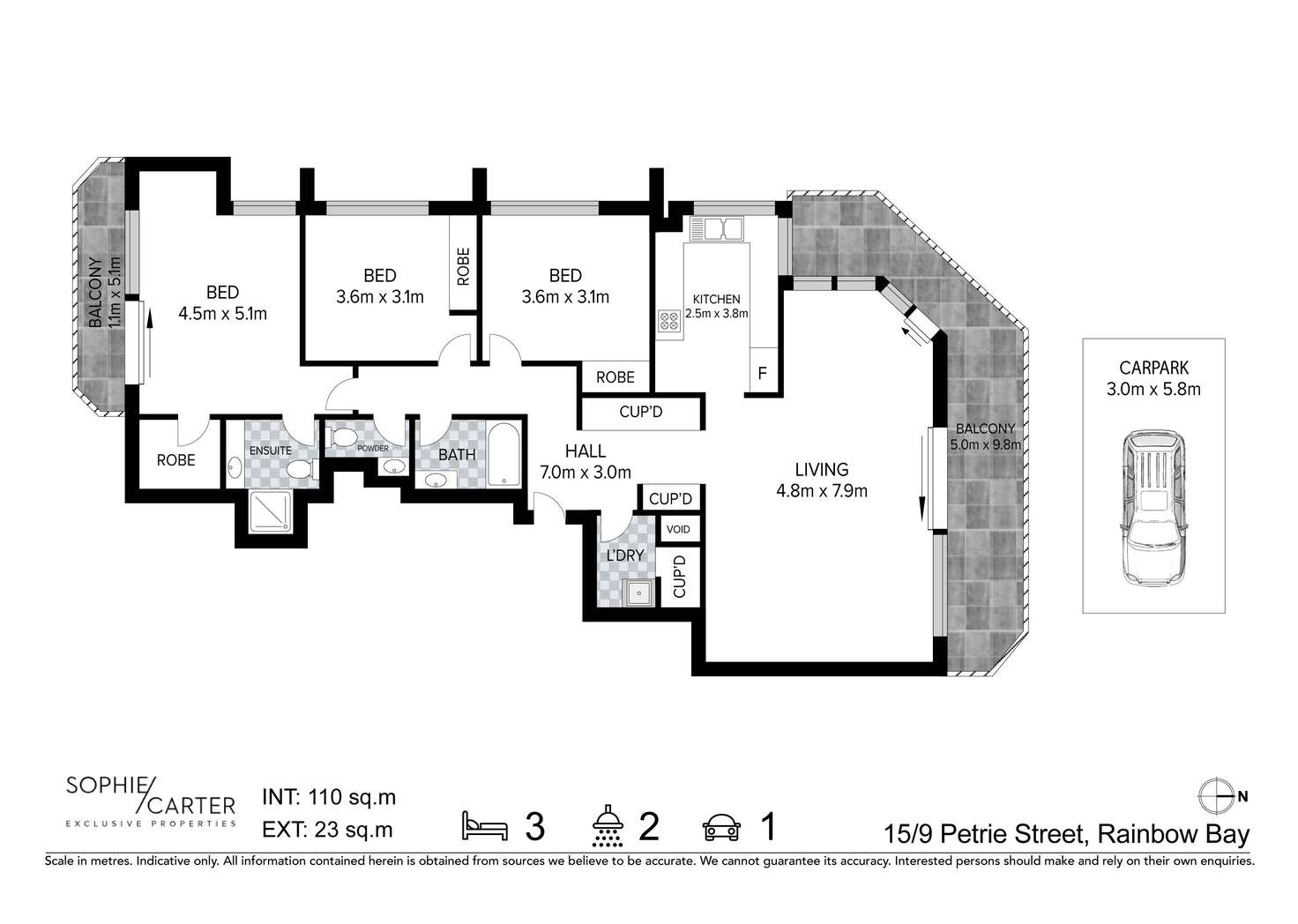 Floorplan of Homely unit listing, 15/9 Petrie Street, Rainbow Bay QLD 4225