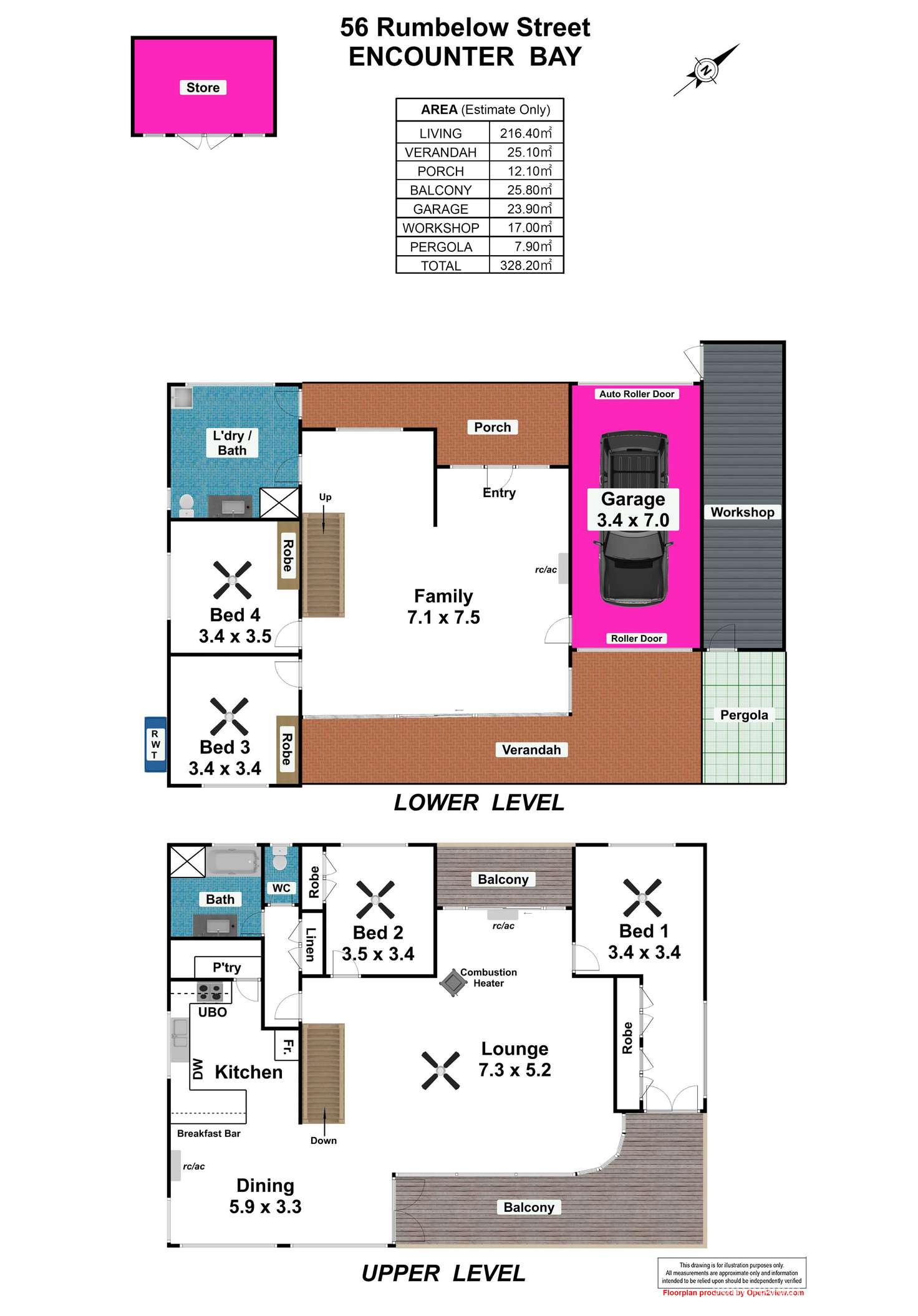 Floorplan of Homely house listing, 56 Rumbelow Street, Encounter Bay SA 5211