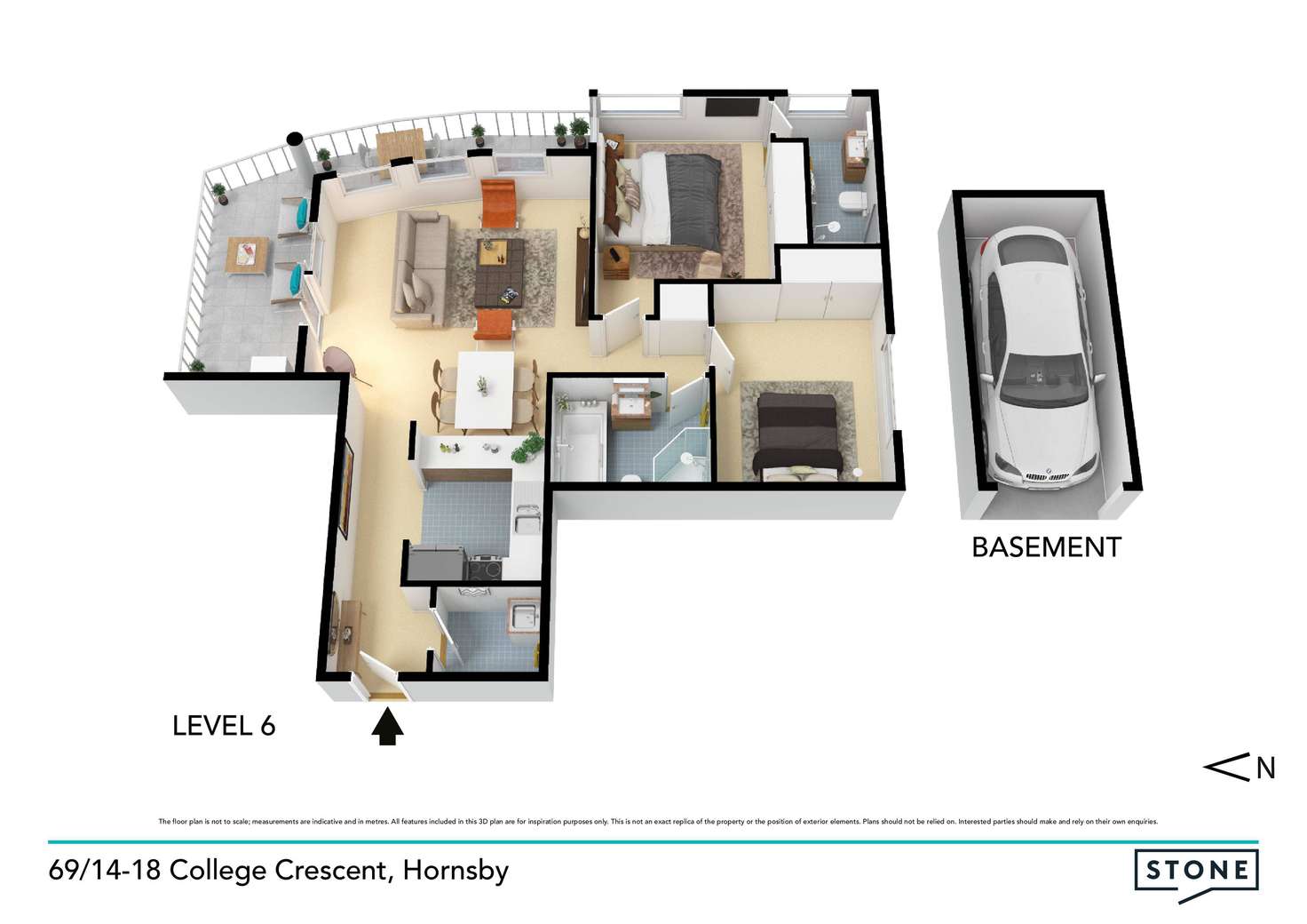 Floorplan of Homely apartment listing, 69/14-18 College Crescent, Hornsby NSW 2077