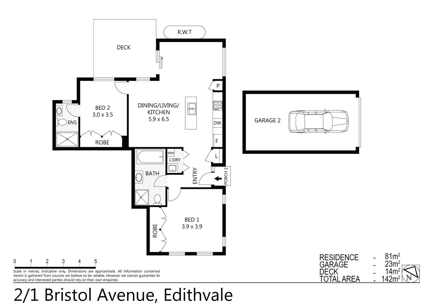 Floorplan of Homely unit listing, 2/1 Bristol Avenue, Edithvale VIC 3196