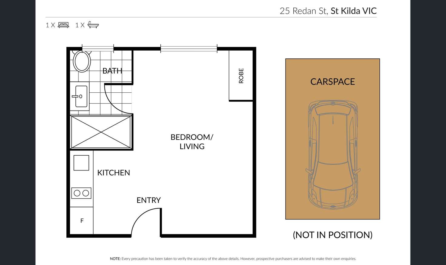 Floorplan of Homely studio listing, 25 Redan Street, St Kilda VIC 3182