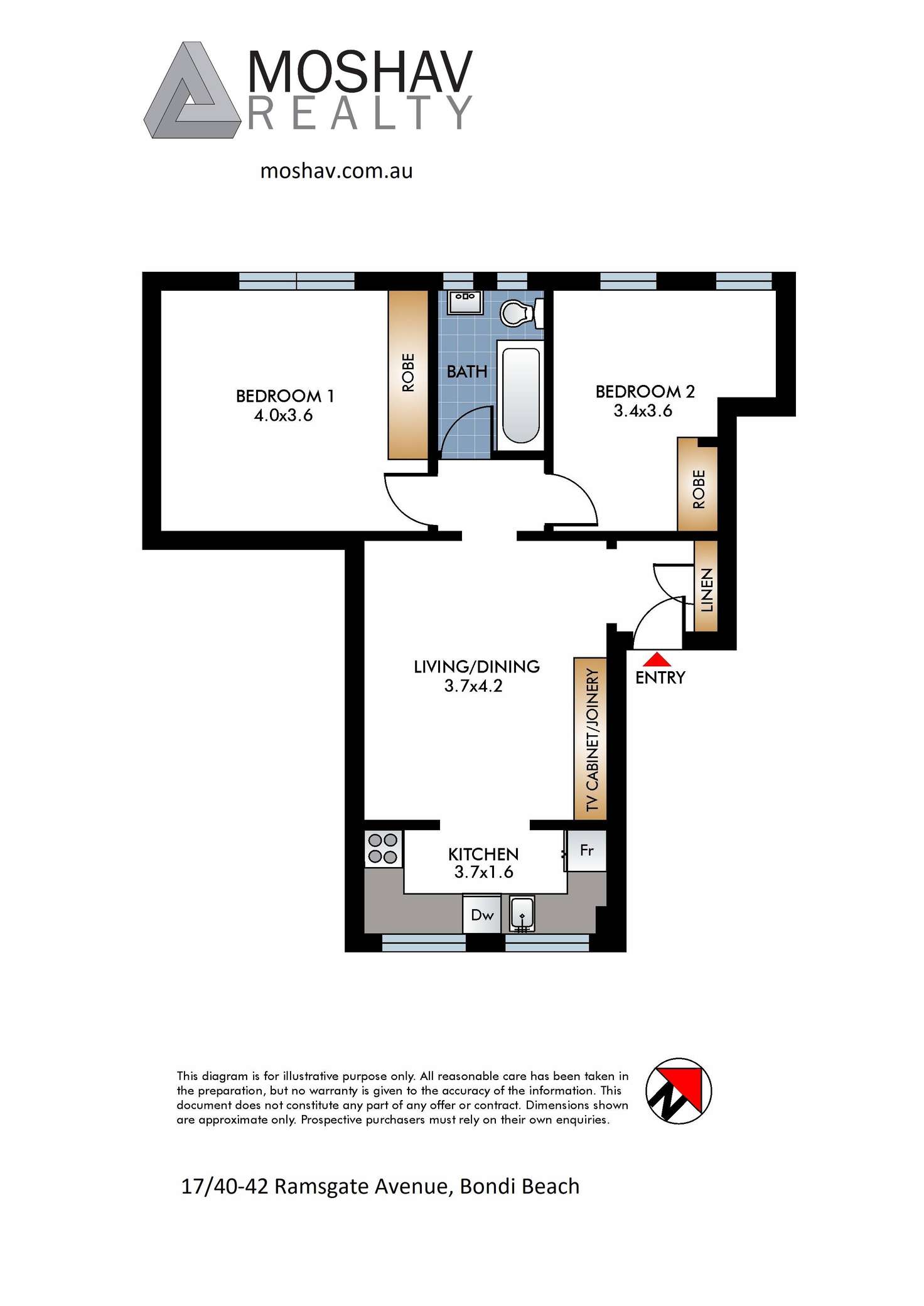 Floorplan of Homely apartment listing, 17/40-42 Ramsgate Avenue, Bondi Beach NSW 2026