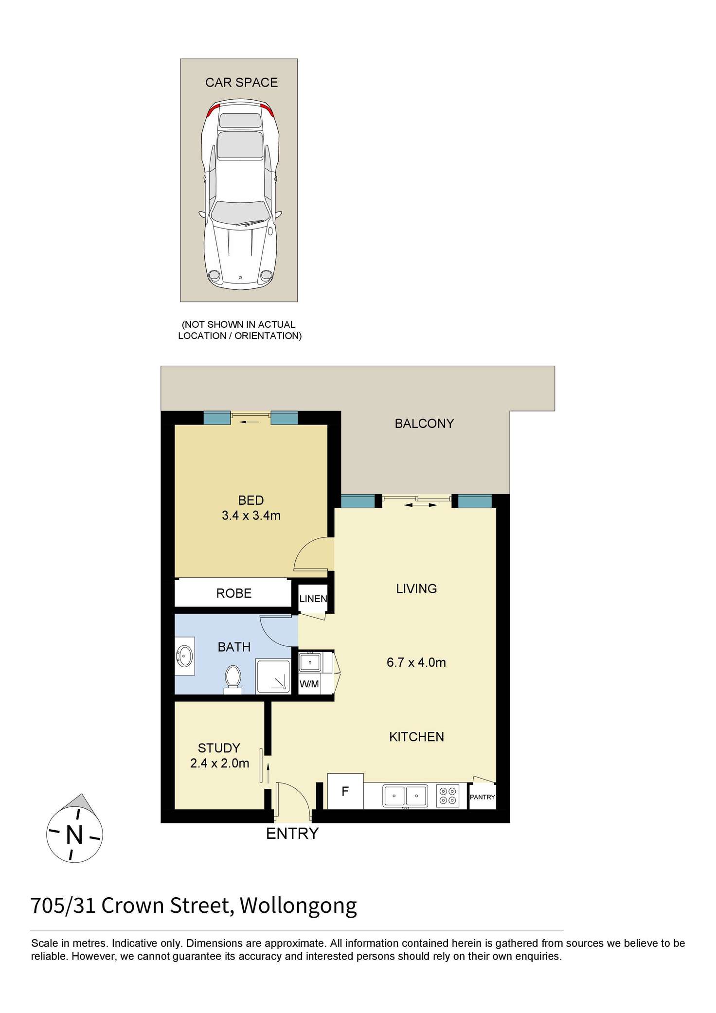 Floorplan of Homely apartment listing, 705/31 Crown Street, Wollongong NSW 2500