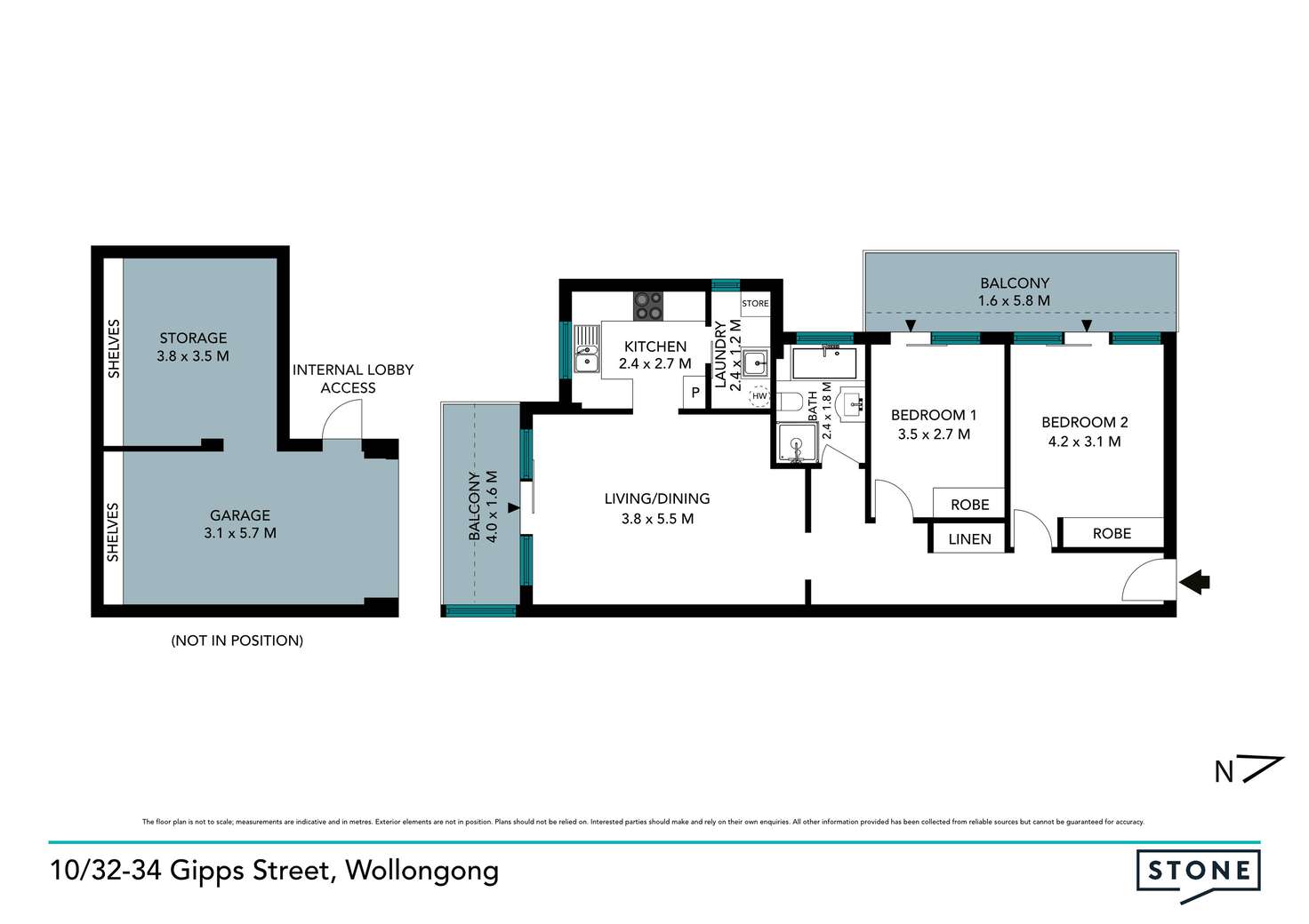 Floorplan of Homely apartment listing, 10/32-34 Gipps Street, Wollongong NSW 2500