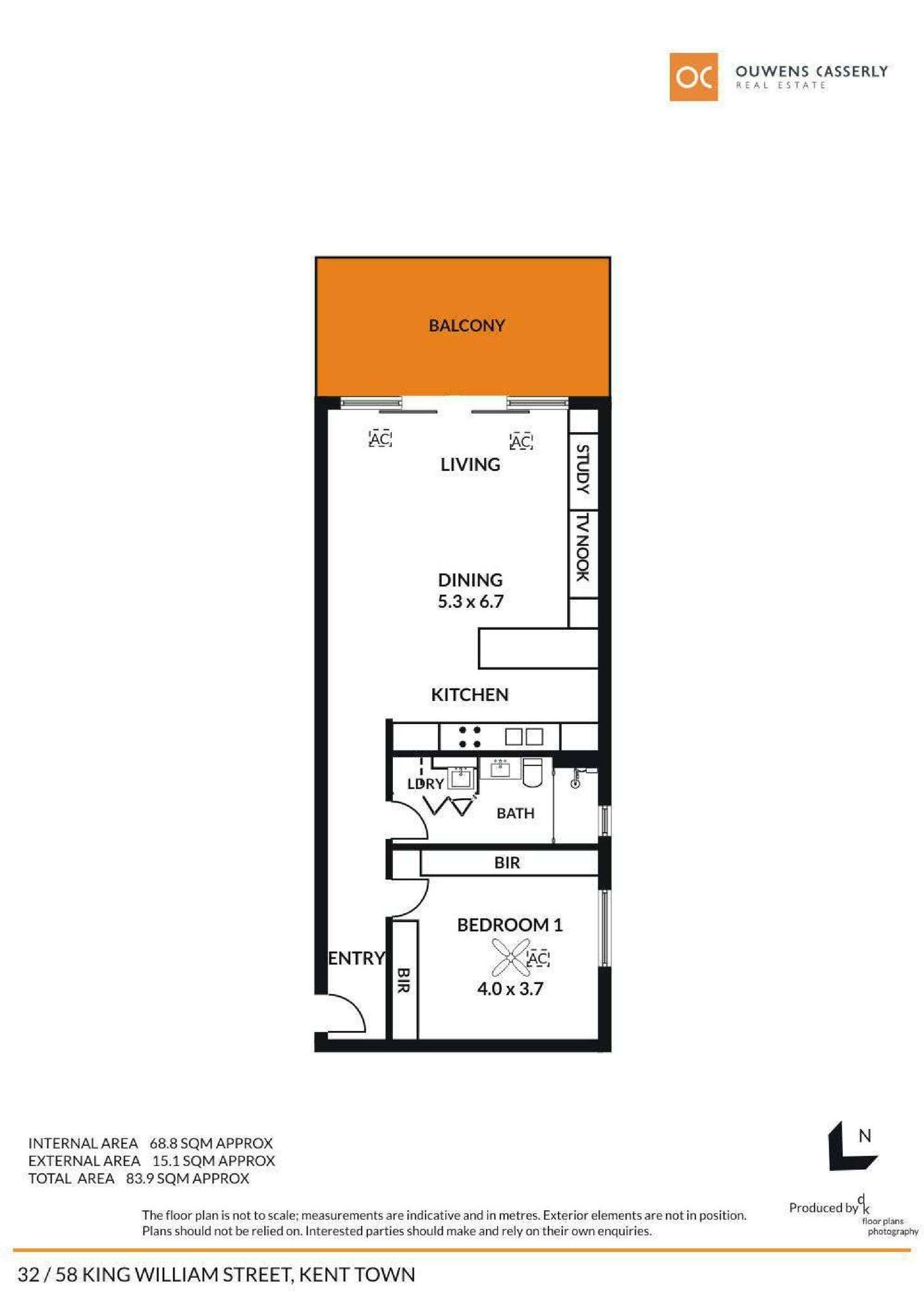 Floorplan of Homely apartment listing, 32/58 King William Street, Kent Town SA 5067