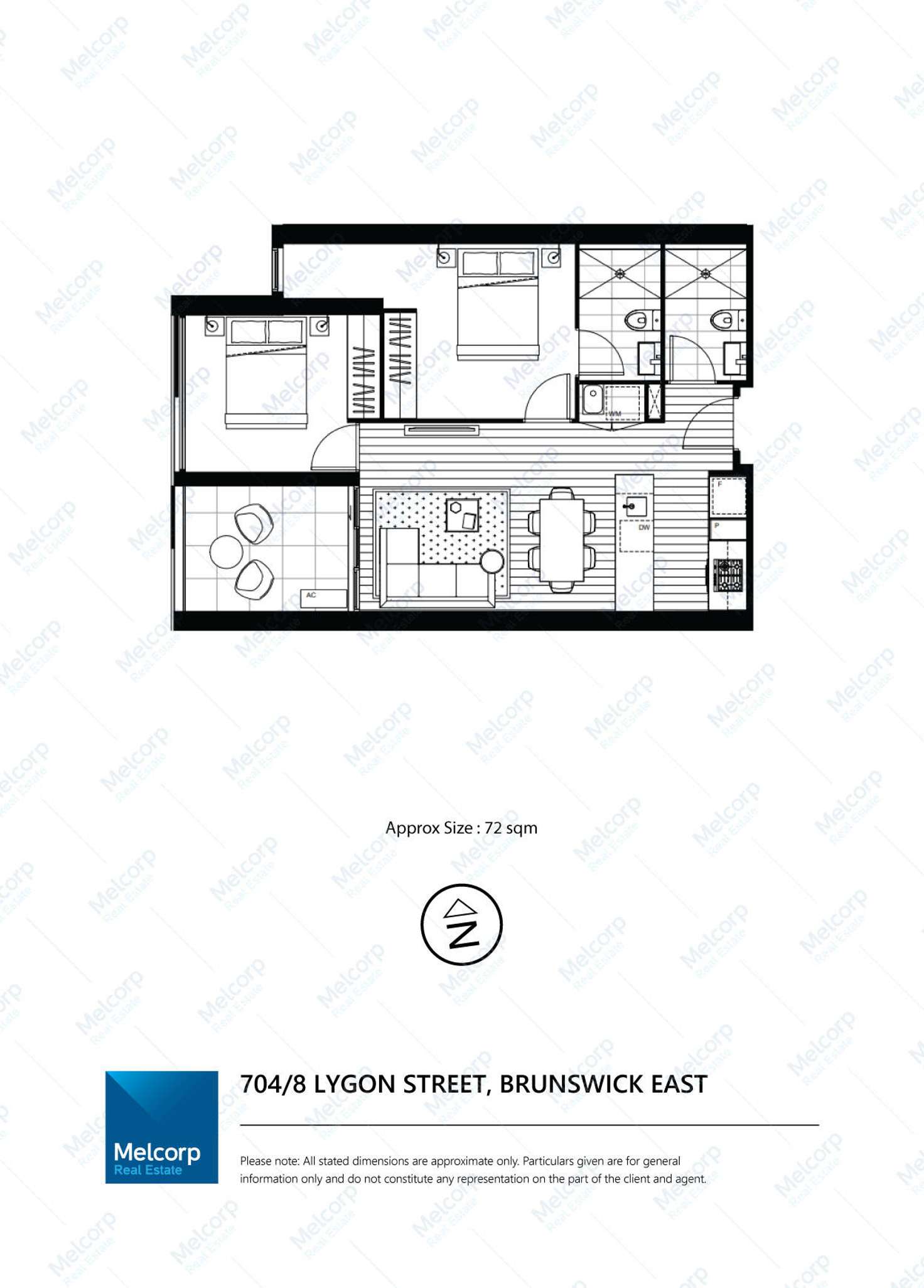 Floorplan of Homely apartment listing, 704/8 Lygon Street, Brunswick East VIC 3057