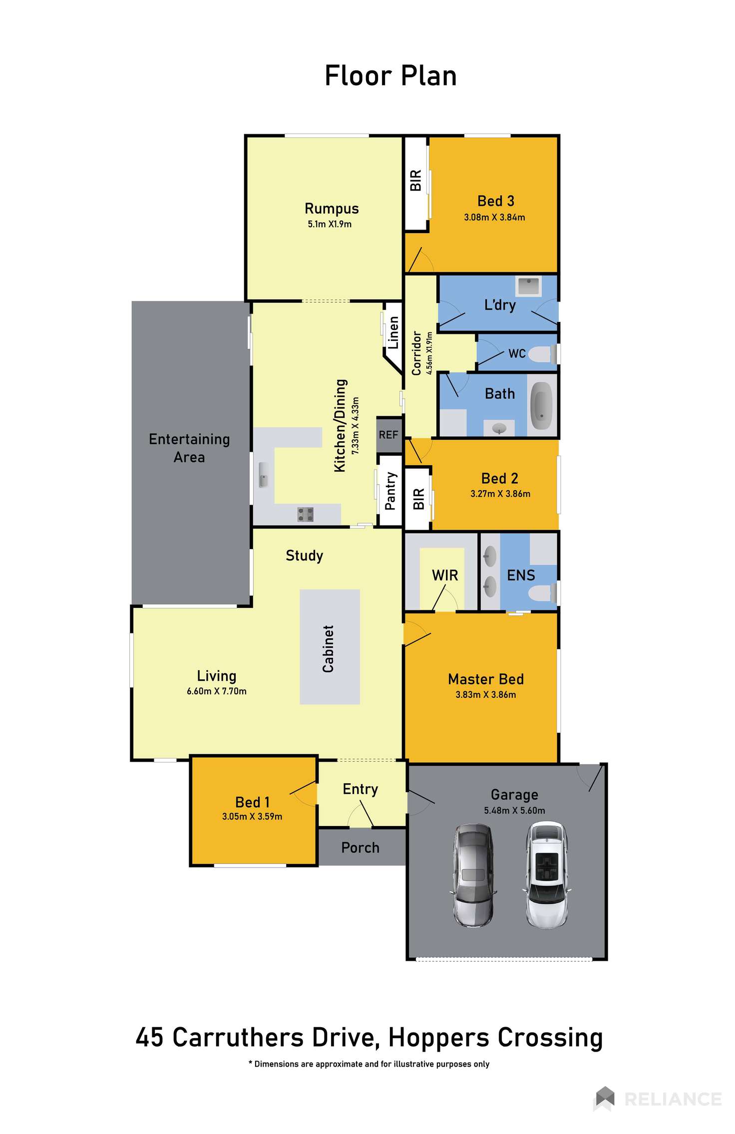 Floorplan of Homely house listing, 45 Carruthers Drive, Hoppers Crossing VIC 3029