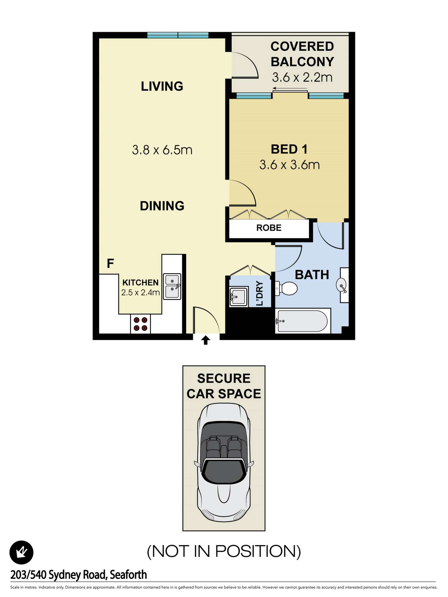Floorplan of Homely apartment listing, 203/540 Sydney Road, Seaforth NSW 2092