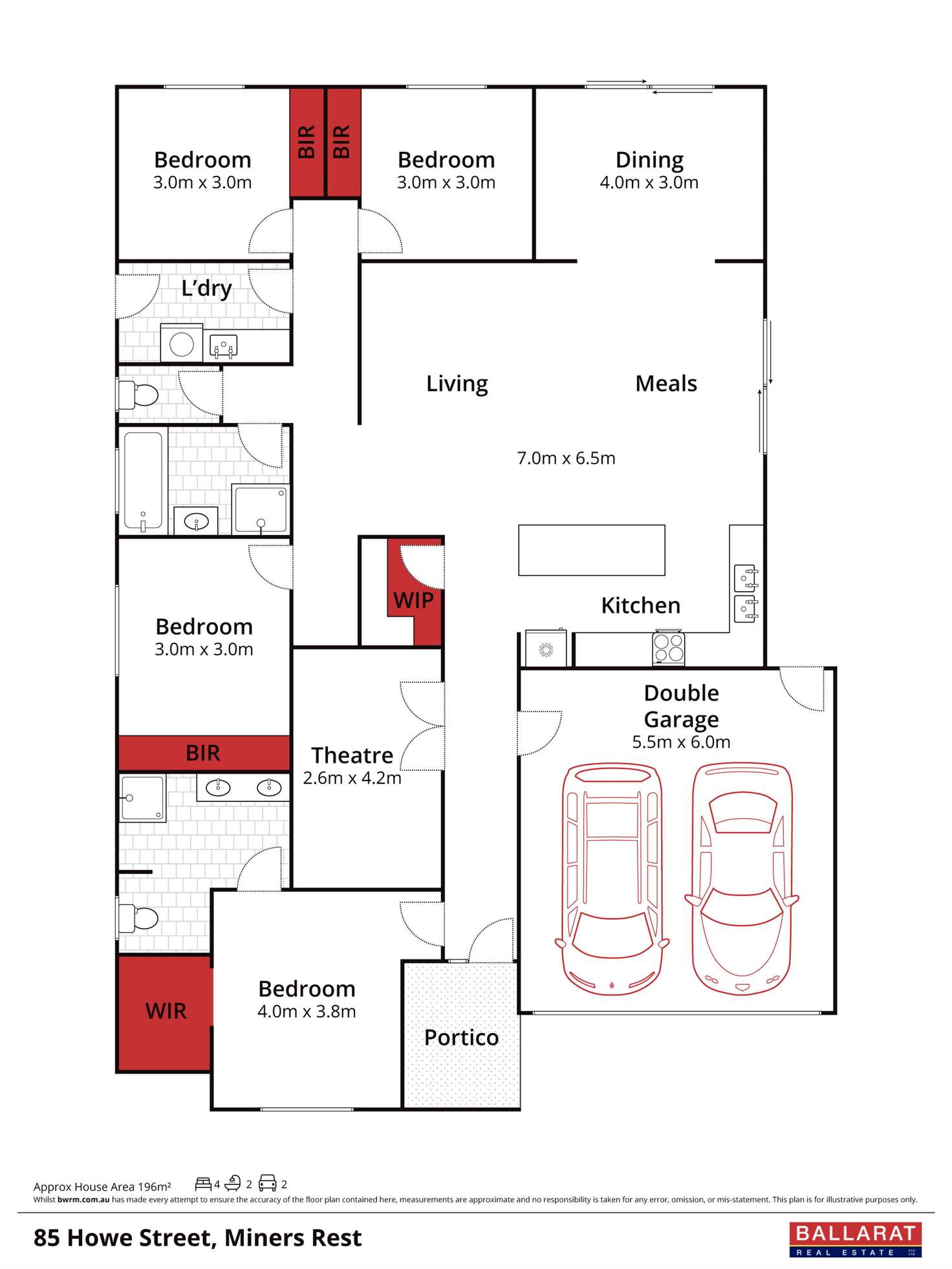 Floorplan of Homely house listing, 85 Howe Street, Miners Rest VIC 3352