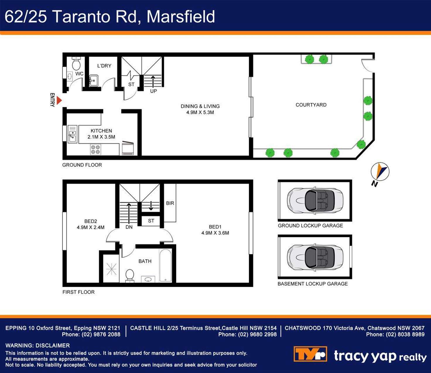 Floorplan of Homely townhouse listing, 62/25 Taranto Road, Marsfield NSW 2122