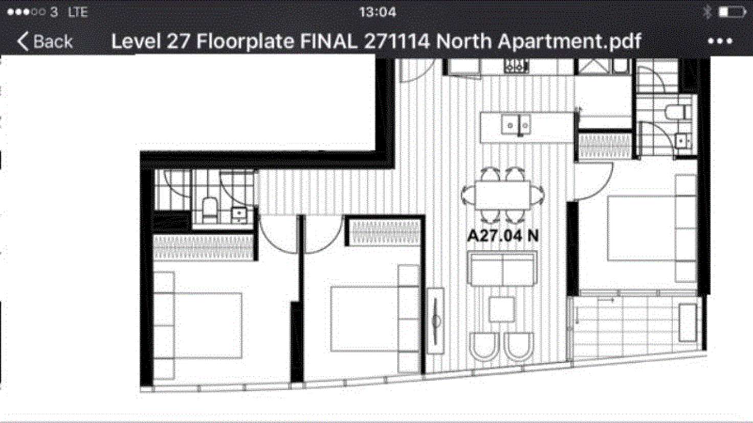 Floorplan of Homely apartment listing, 2704N/889 Collins Street, Docklands VIC 3008