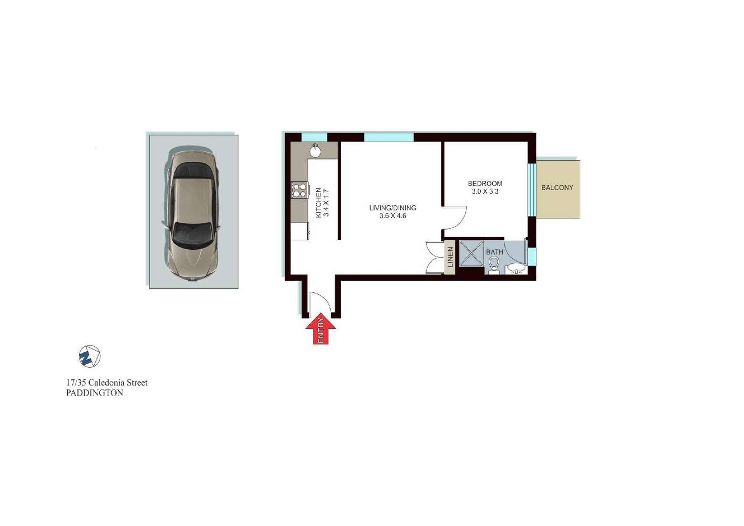 Floorplan of Homely apartment listing, 17/35 Caledonia Street, Paddington NSW 2021