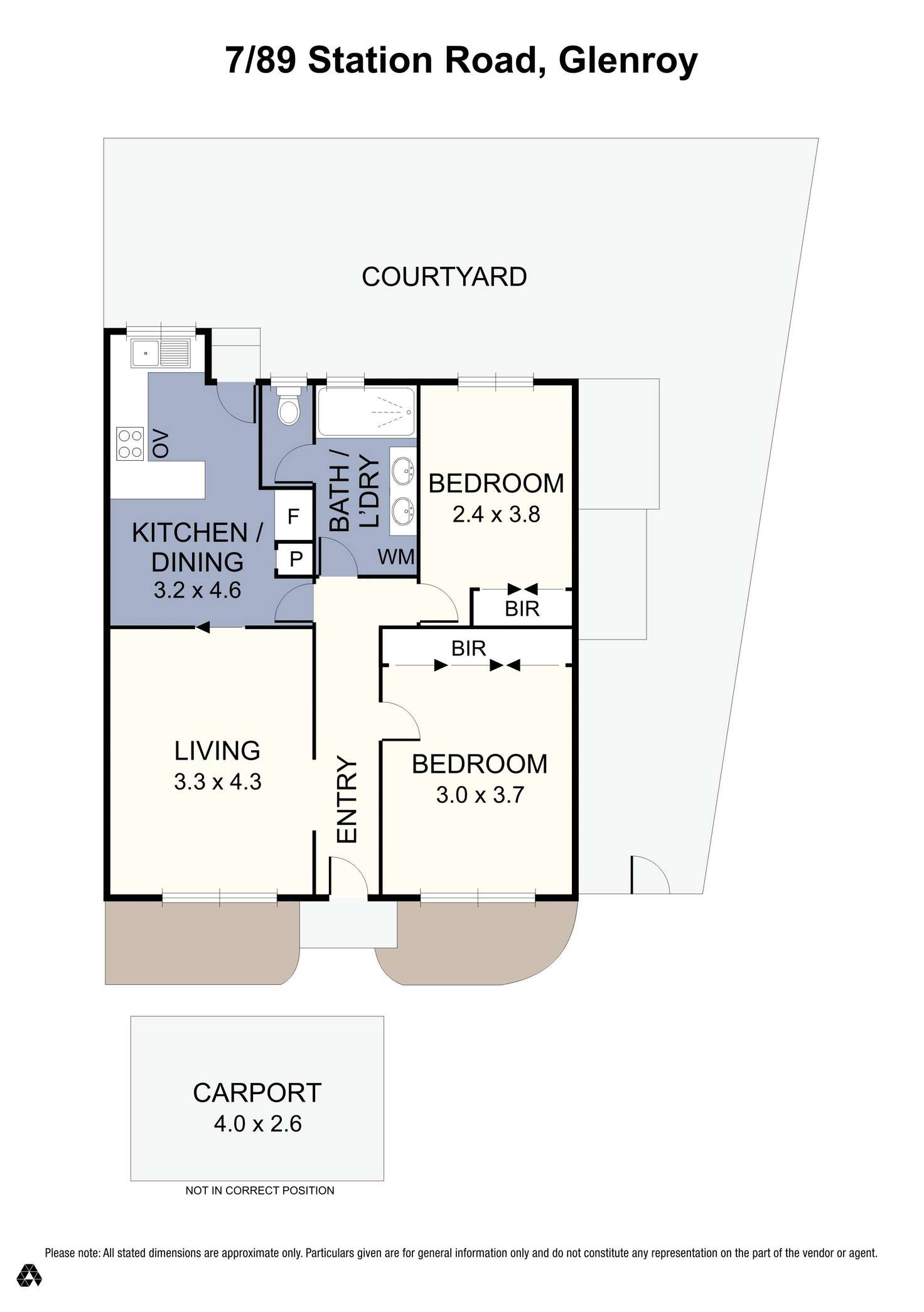 Floorplan of Homely unit listing, 7/89 Station Road, Glenroy VIC 3046