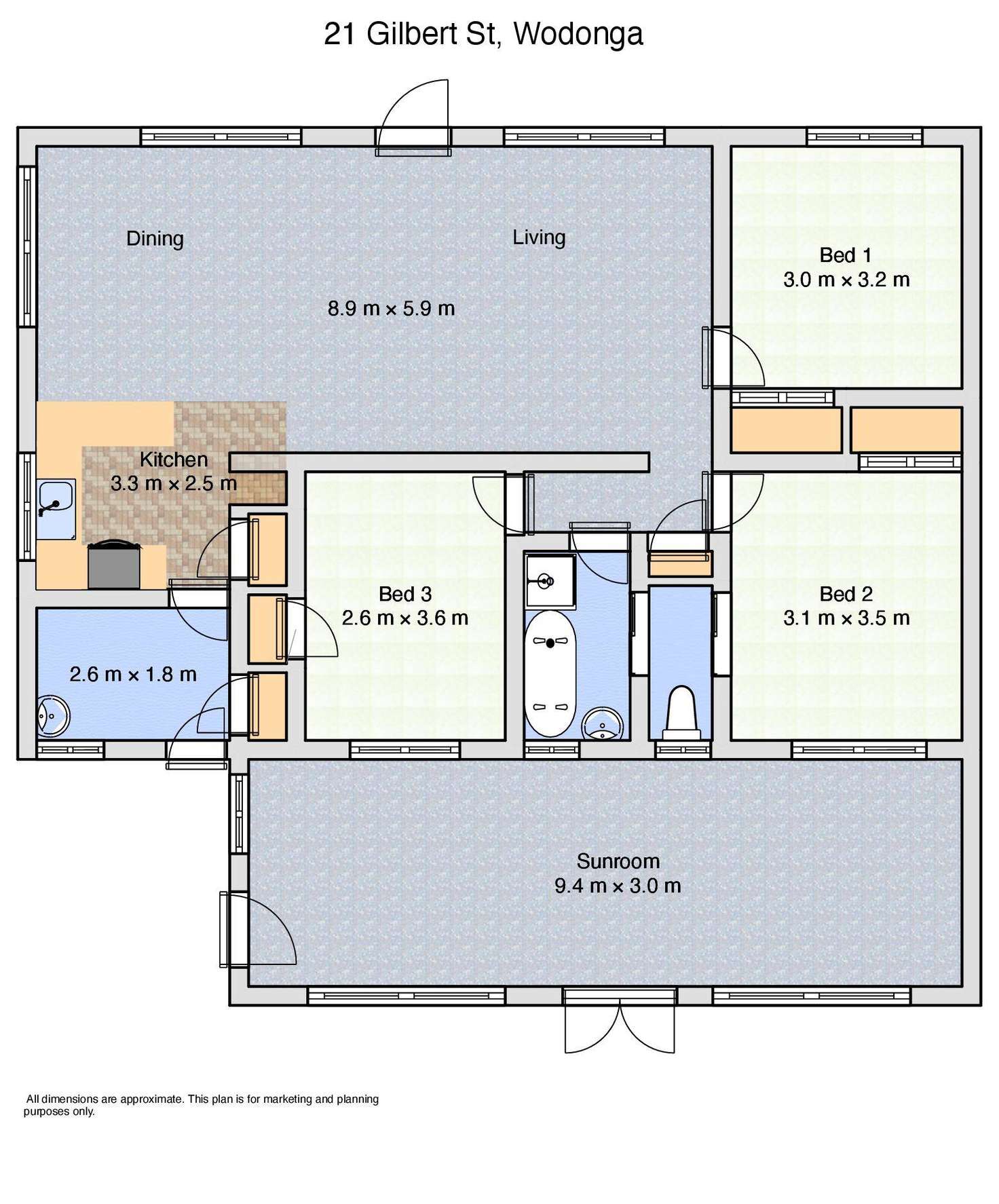 Floorplan of Homely house listing, 21 Gilbert Street, Wodonga VIC 3690
