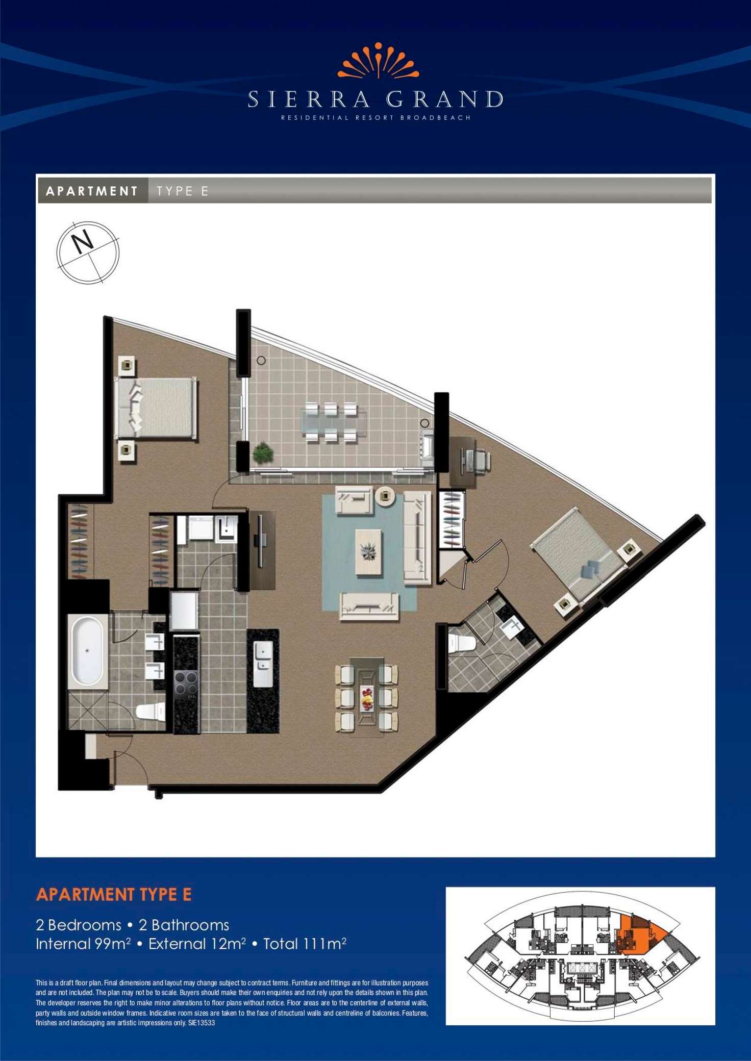 Floorplan of Homely apartment listing, Level 5/505/22 Surf Parade, Broadbeach QLD 4218