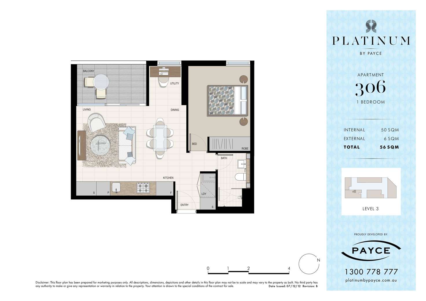 Floorplan of Homely apartment listing, 306/3 George Julius Avenue, Zetland NSW 2017