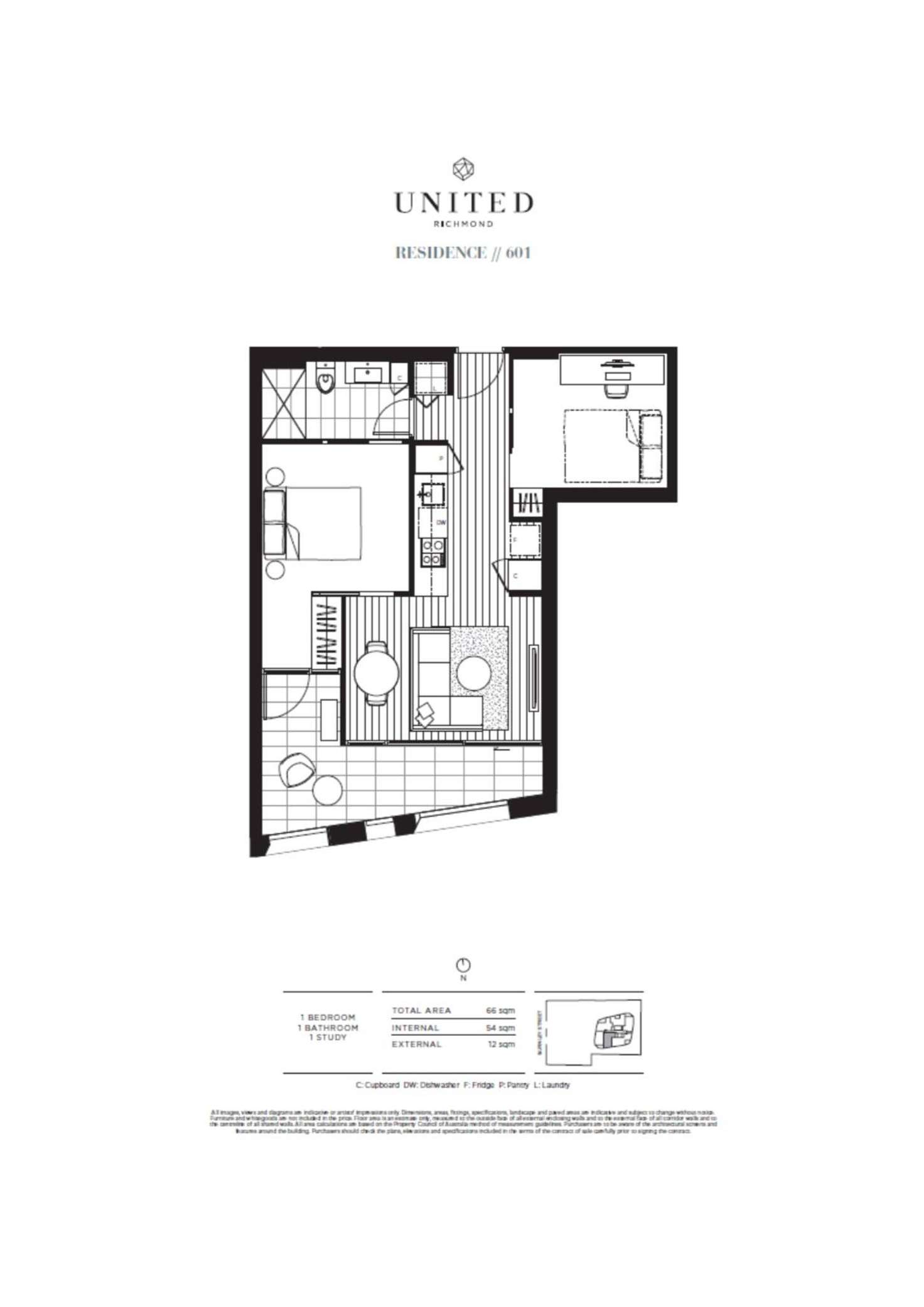 Floorplan of Homely apartment listing, 601/205 Burnley Street, Richmond VIC 3121