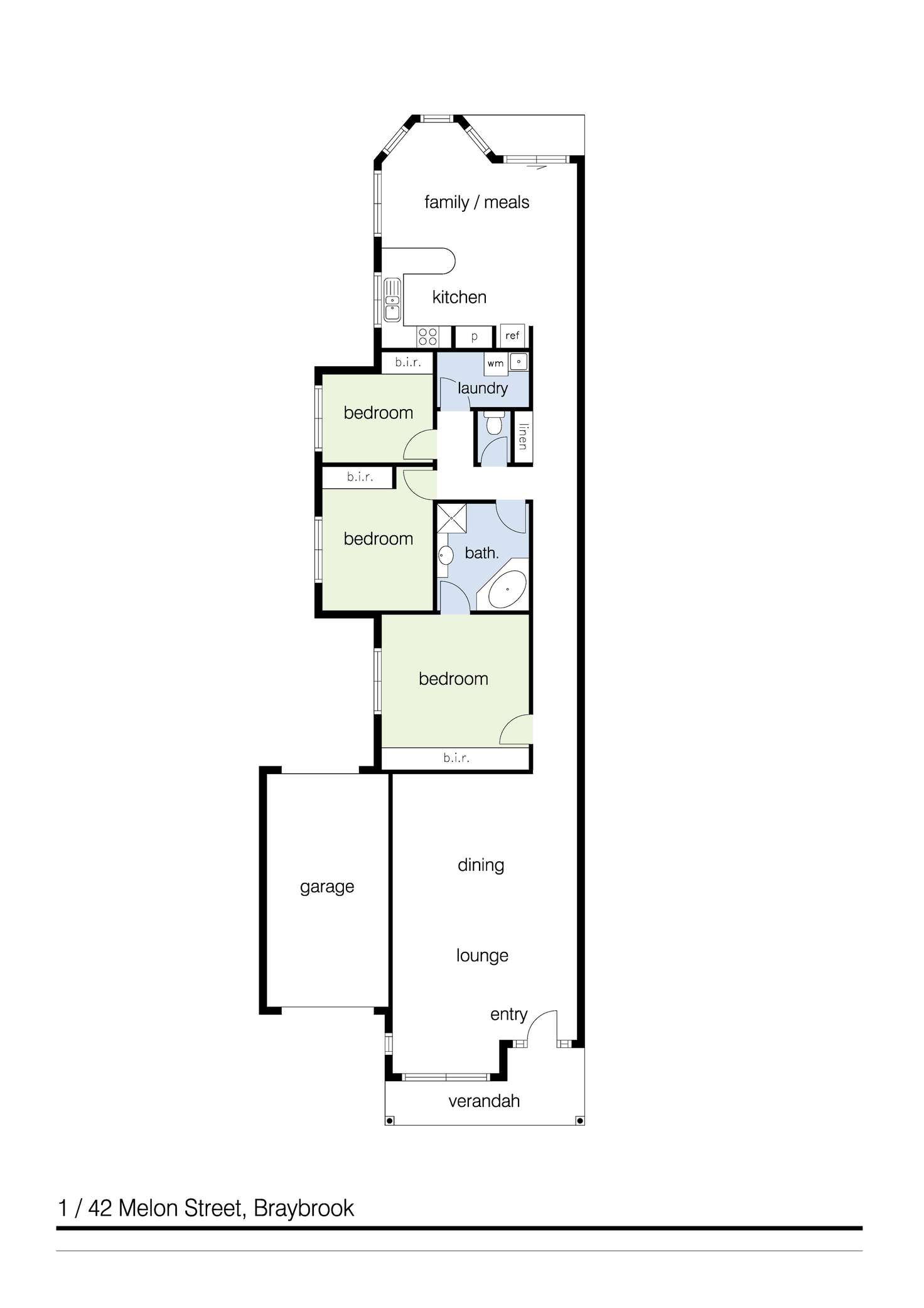 Floorplan of Homely house listing, 1/42 Melon Street, Braybrook VIC 3019