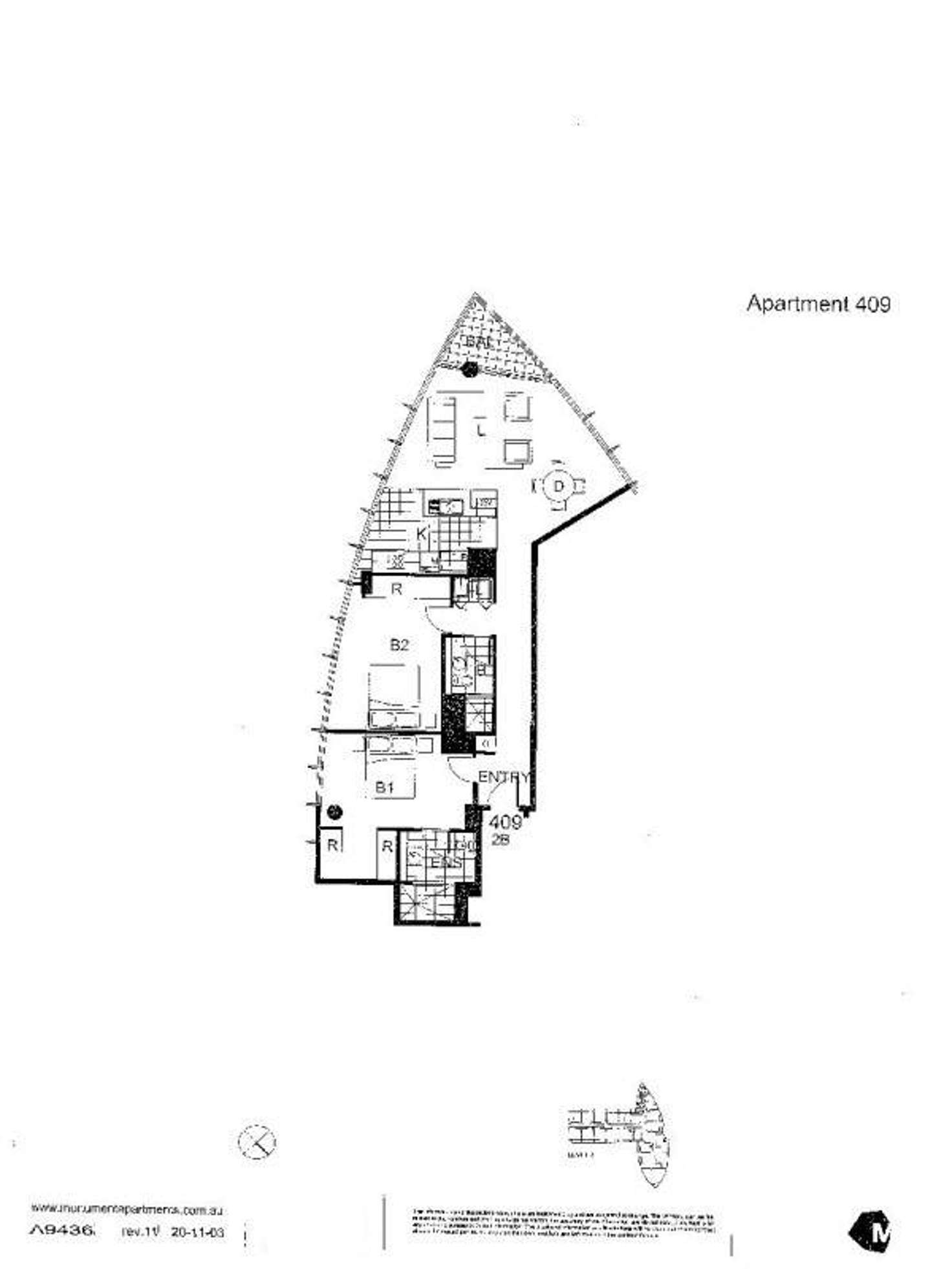 Floorplan of Homely apartment listing, 409/20 Pelican Street, Darlinghurst NSW 2010