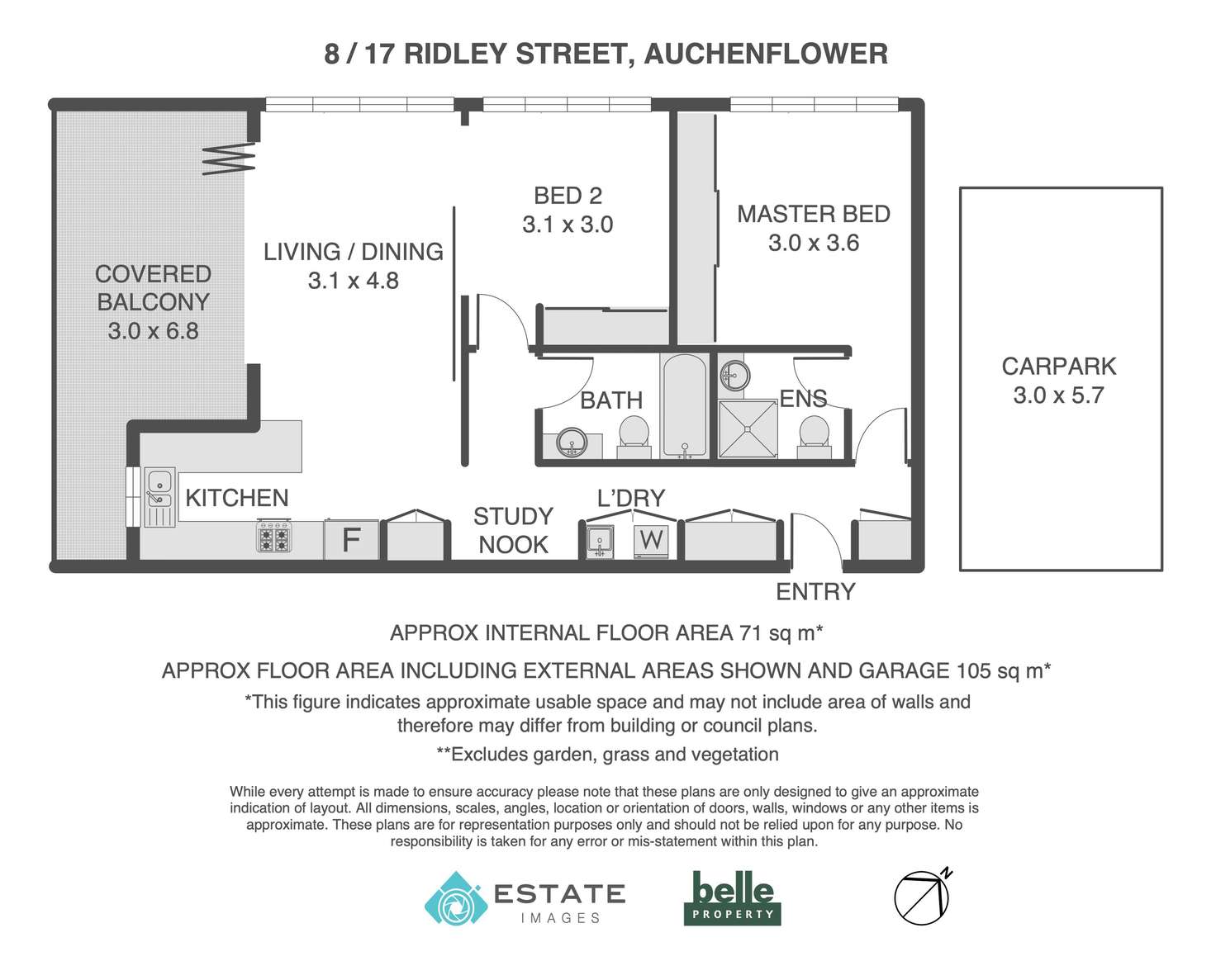 Floorplan of Homely unit listing, 8/17 Ridley Street, Auchenflower QLD 4066
