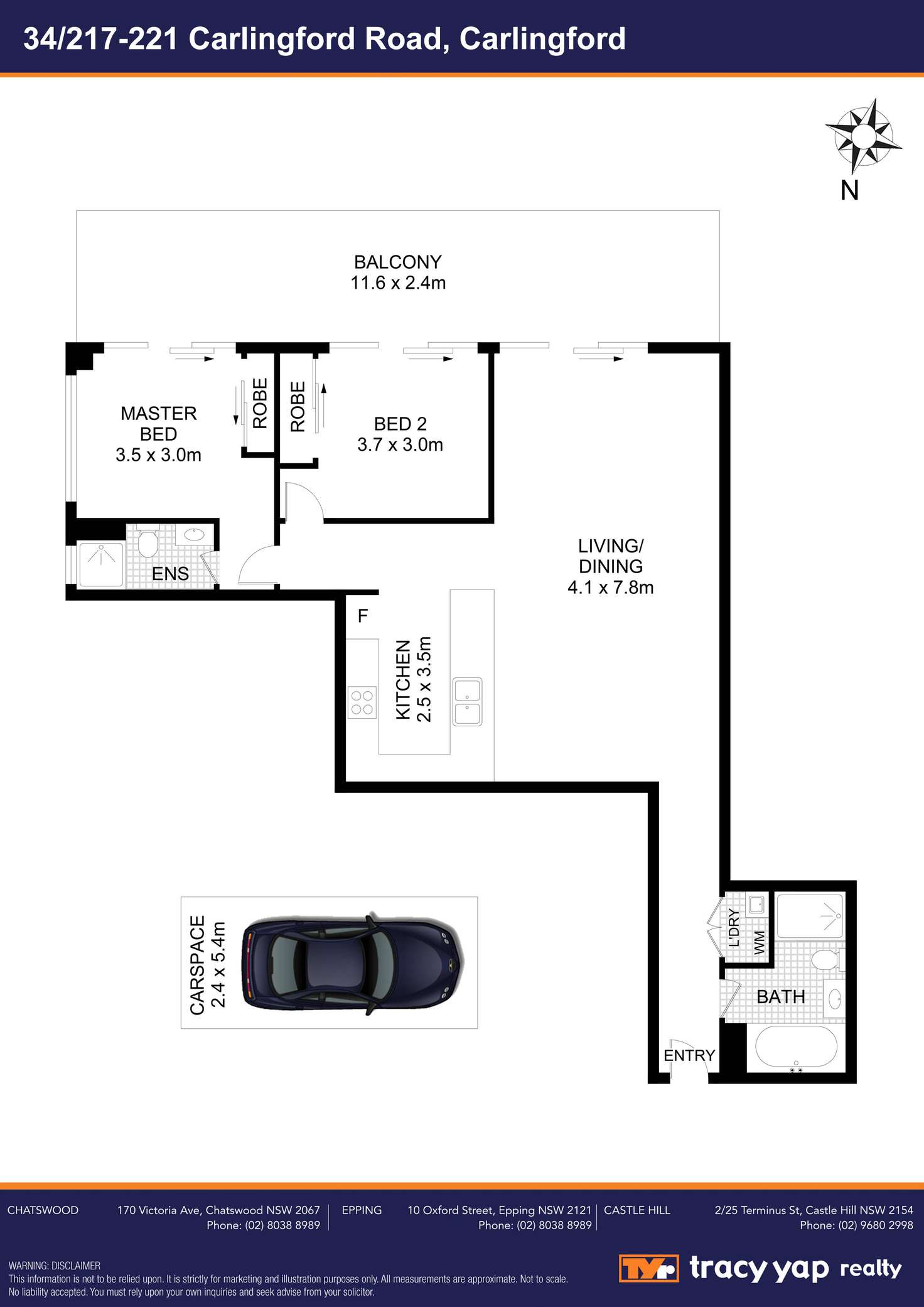 Floorplan of Homely apartment listing, 34/217-221 Carlingford Road, Carlingford NSW 2118