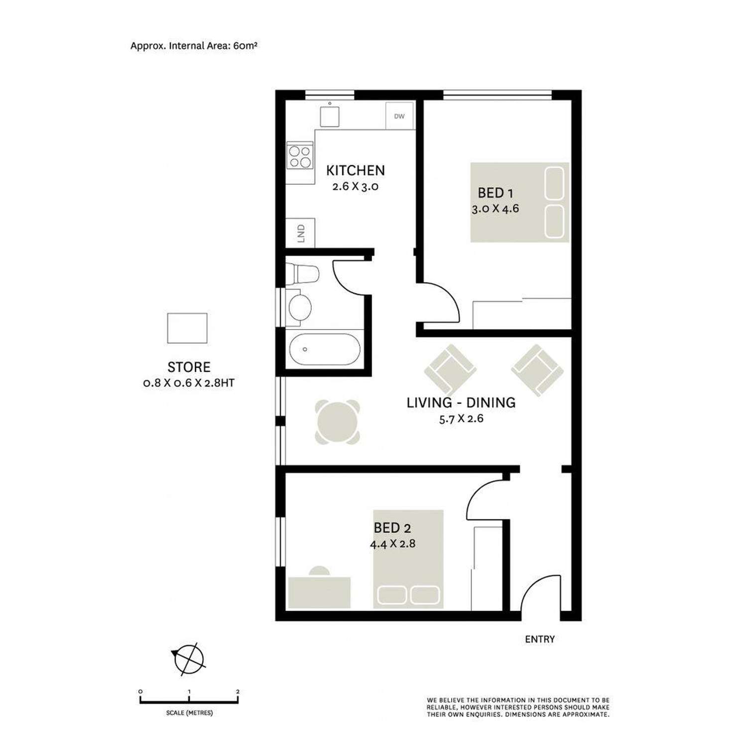 Floorplan of Homely unit listing, 3/164 Glebe Point Road, Glebe NSW 2037