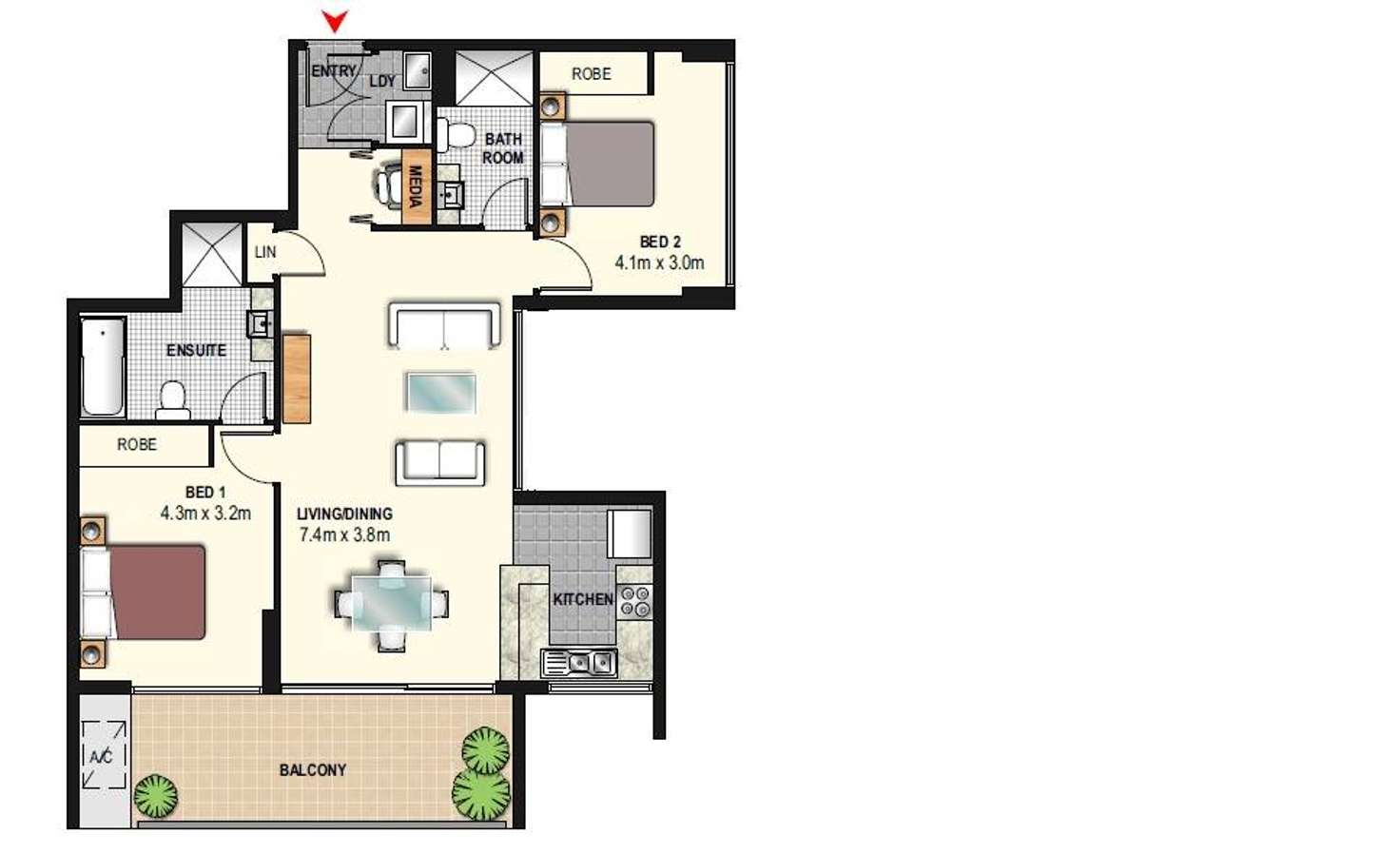 Floorplan of Homely apartment listing, 529/6 Spring Street, Rosebery NSW 2018