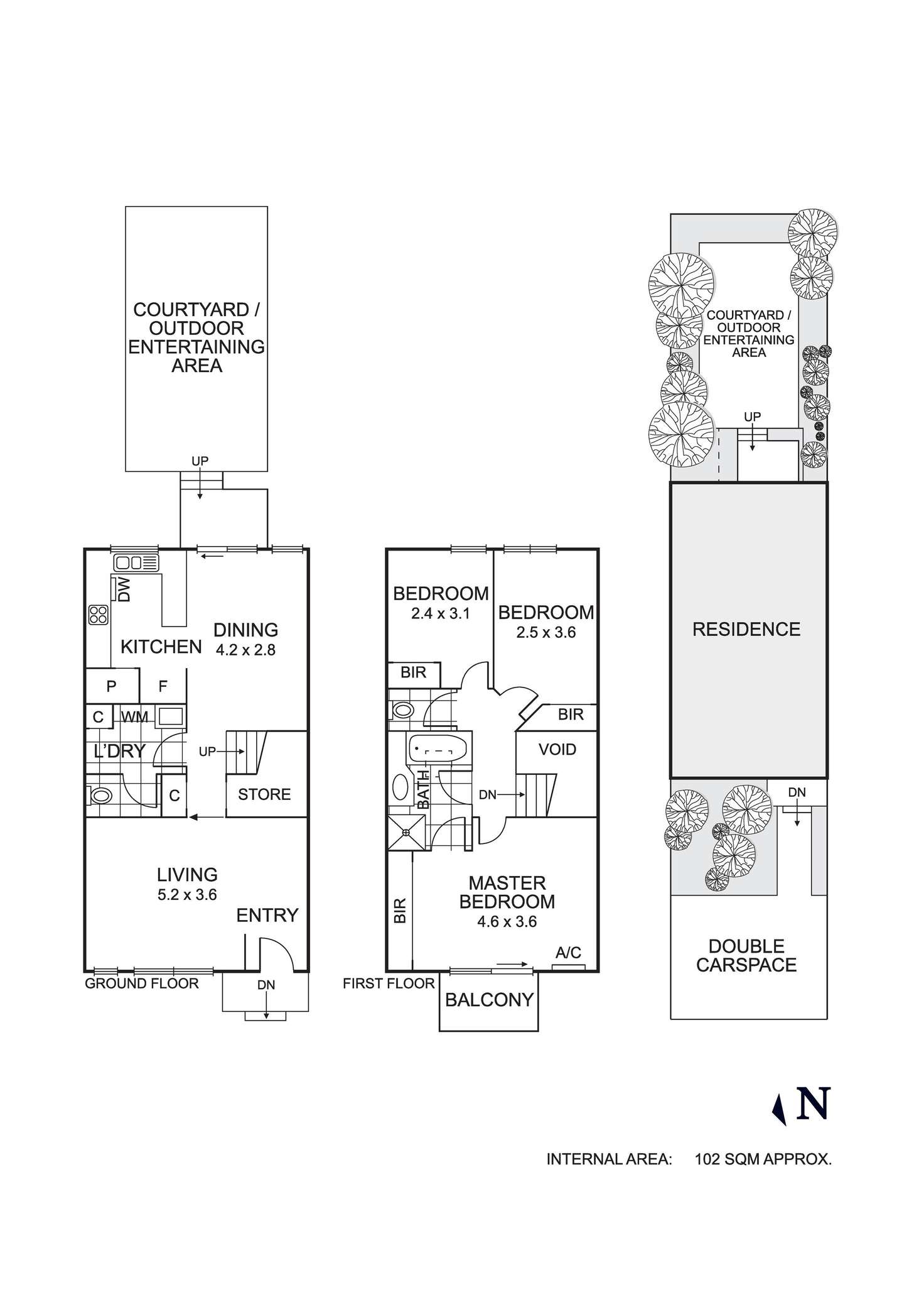 Floorplan of Homely townhouse listing, 4 Mill Place, Coburg VIC 3058