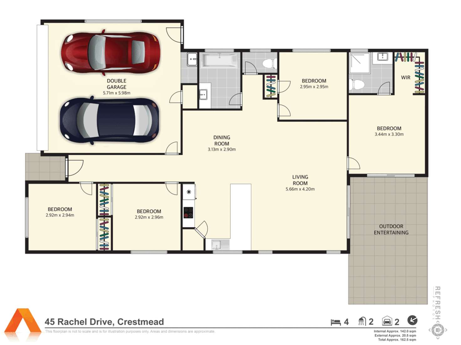 Floorplan of Homely house listing, 45 Rachel Drive, Crestmead QLD 4132