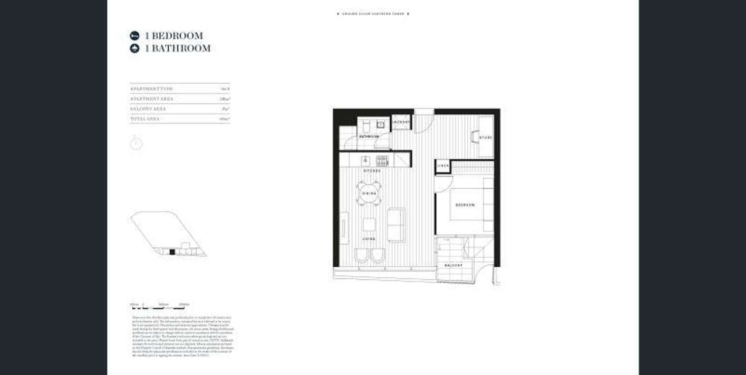 Floorplan of Homely house listing, 206S/883 Collins Street, Docklands VIC 3008