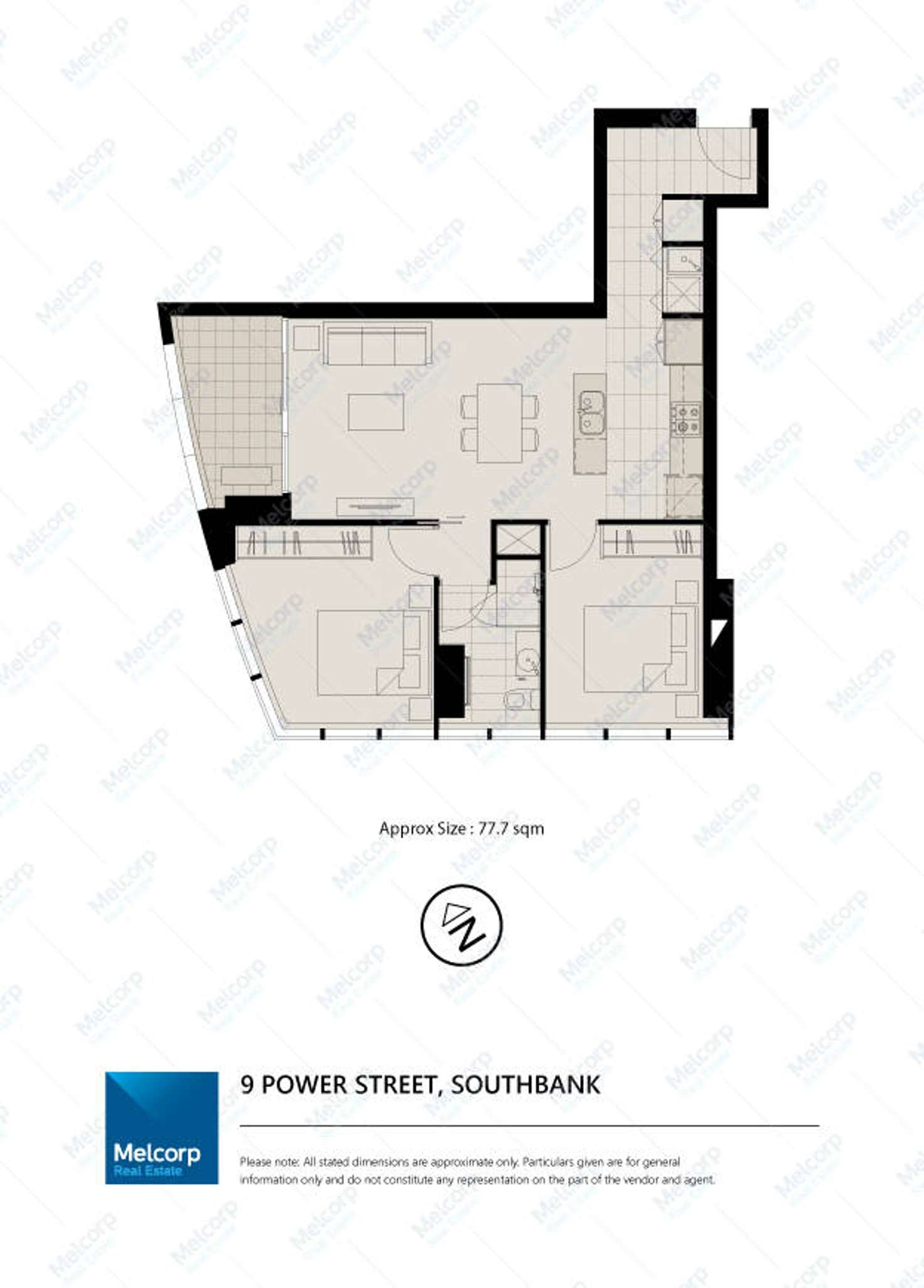 Floorplan of Homely apartment listing, 1206/9 Power Street, Southbank VIC 3006