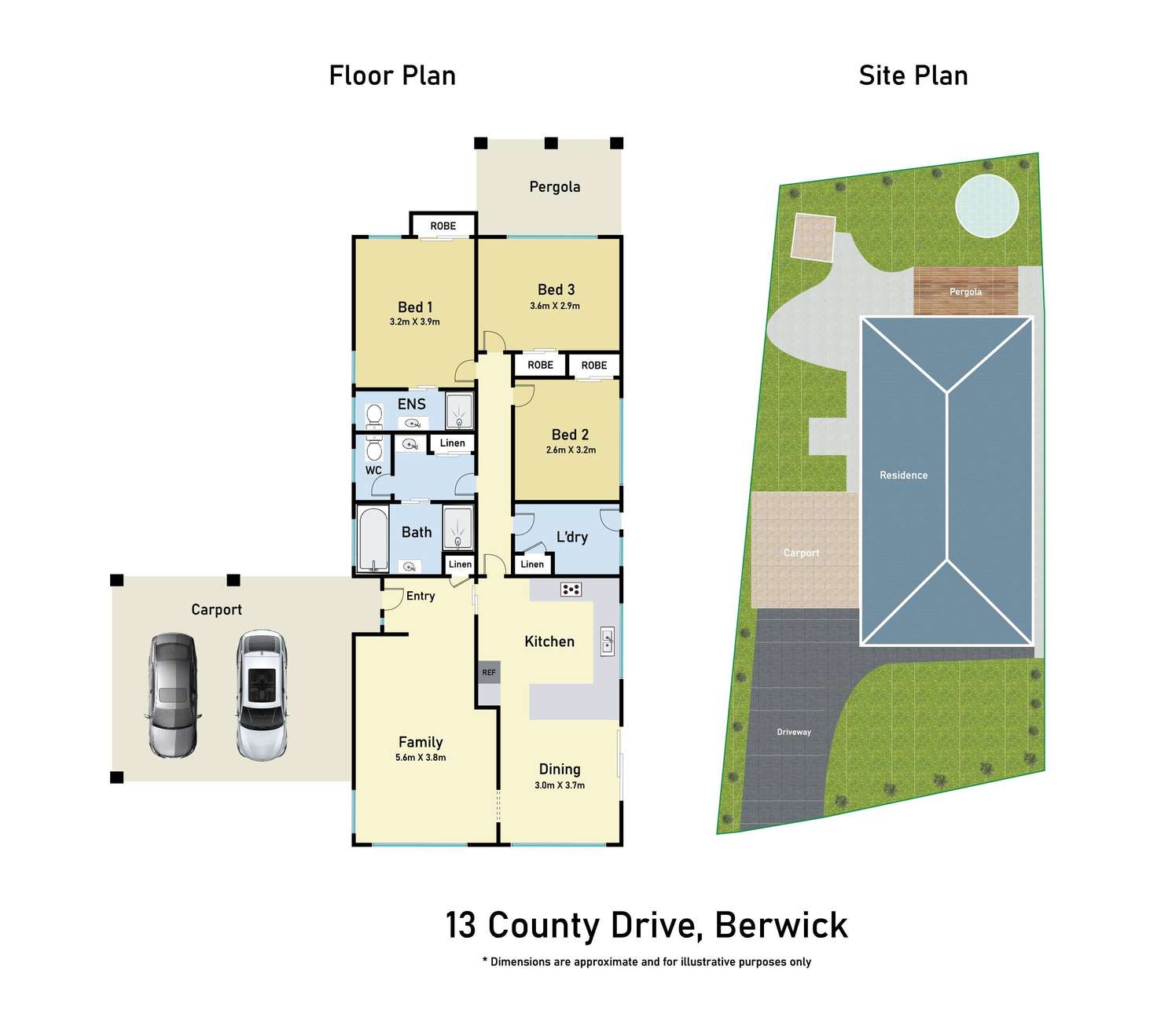 Floorplan of Homely house listing, 13 County Drive, Berwick VIC 3806