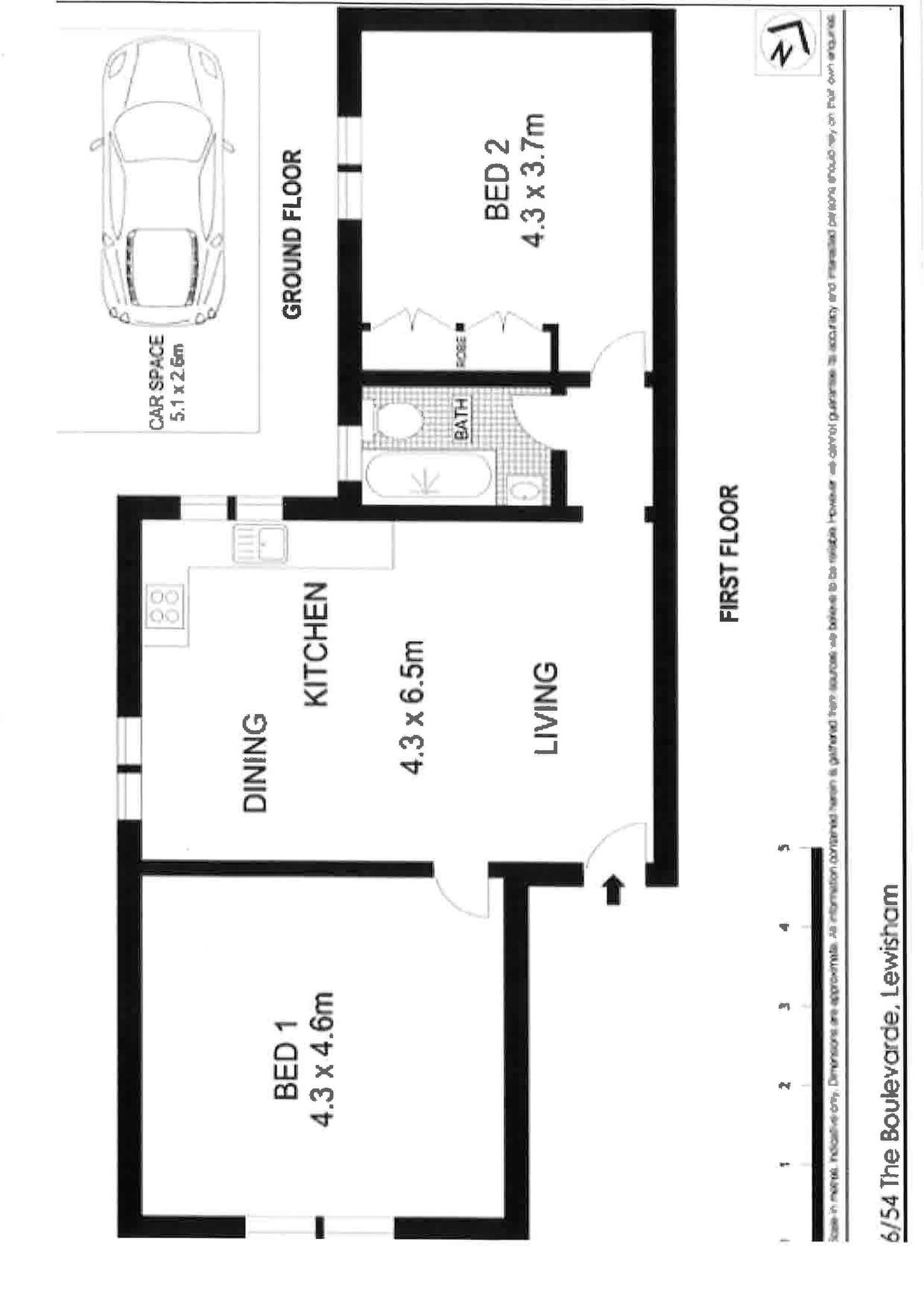 Floorplan of Homely apartment listing, 6/54-56 The Boulevarde, Lewisham NSW 2049