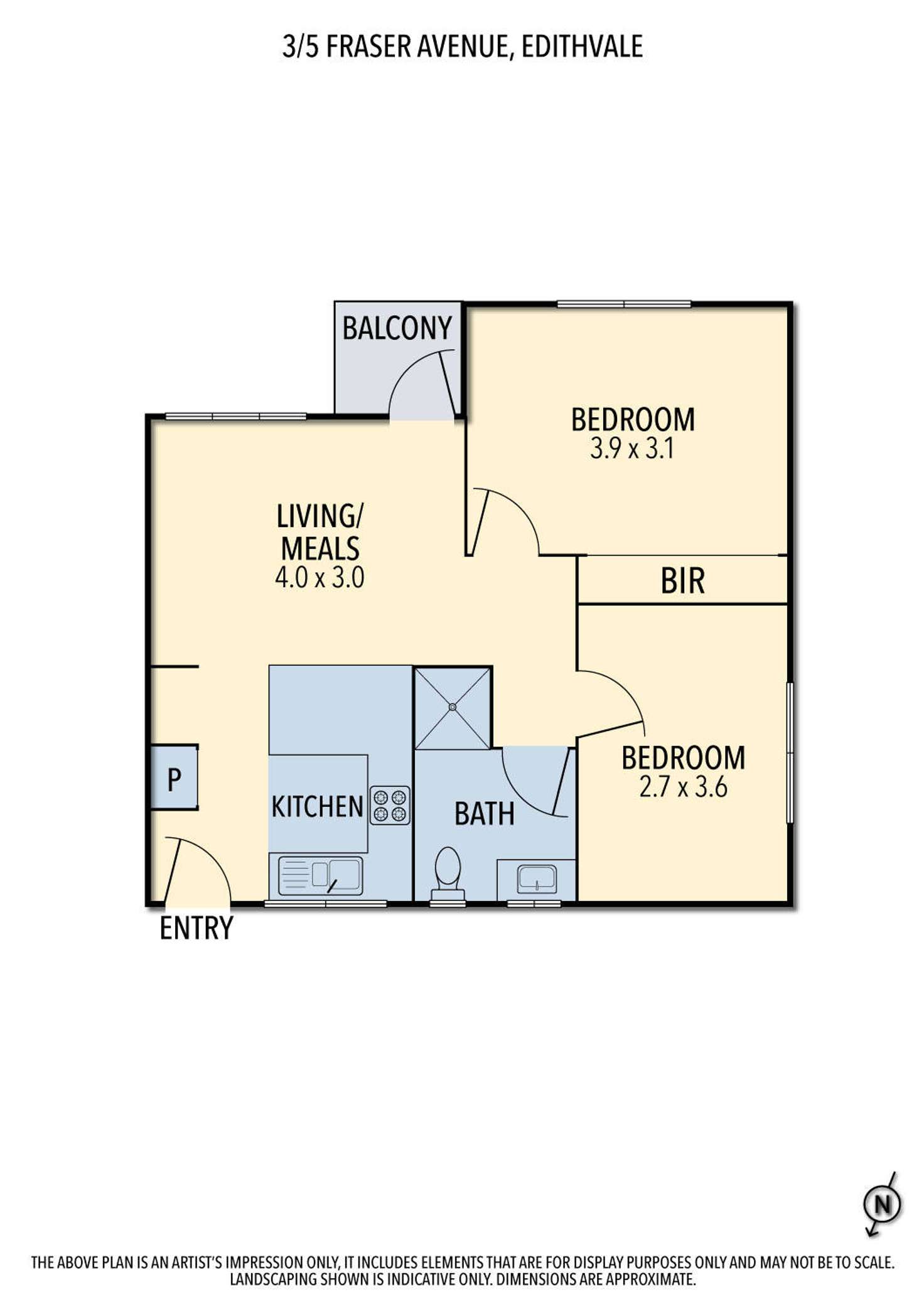 Floorplan of Homely townhouse listing, 3/5 Fraser Avenue, Edithvale VIC 3196