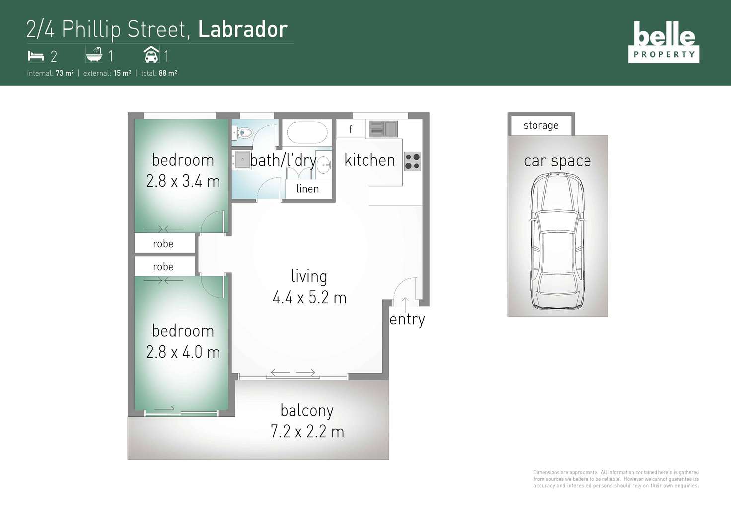 Floorplan of Homely unit listing, 2/4-6 Phillip Street, Labrador QLD 4215