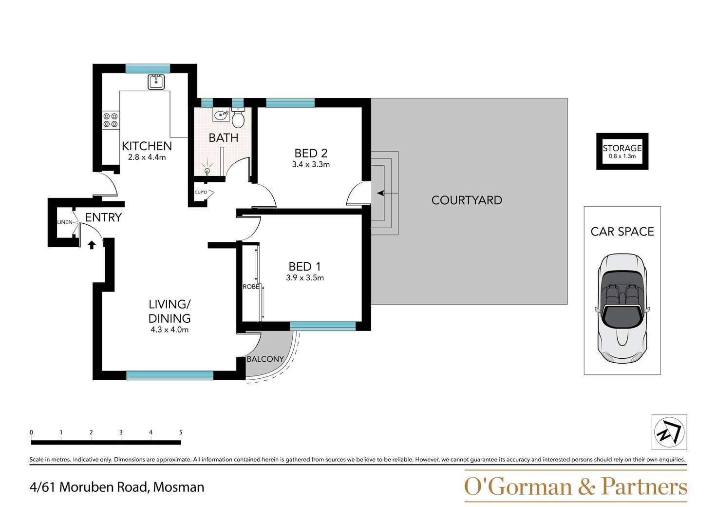 Floorplan of Homely apartment listing, 4/61 Moruben Road, Mosman NSW 2088
