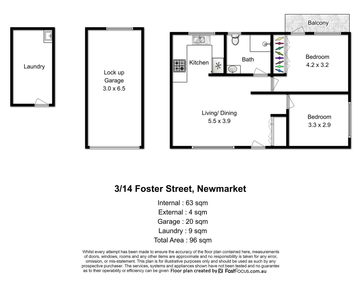 Floorplan of Homely unit listing, 3/14 Foster Street, Newmarket QLD 4051