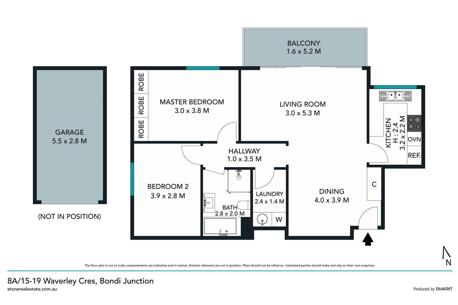 Floorplan of Homely unit listing, 8a/15-19 Waverley Crescent, Bondi Junction NSW 2022