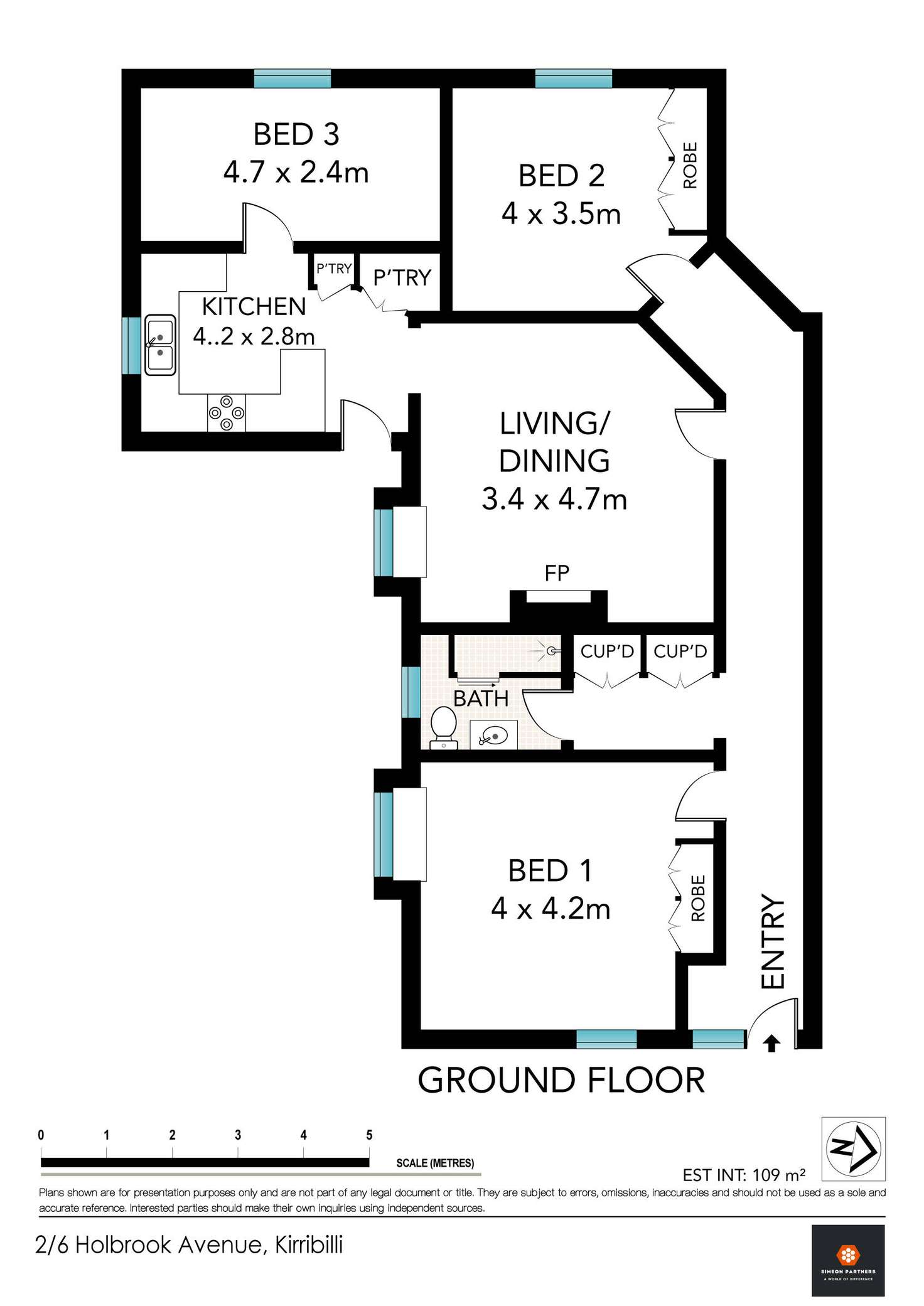 Floorplan of Homely apartment listing, 2/6 Holbrook Avenue, Kirribilli NSW 2061