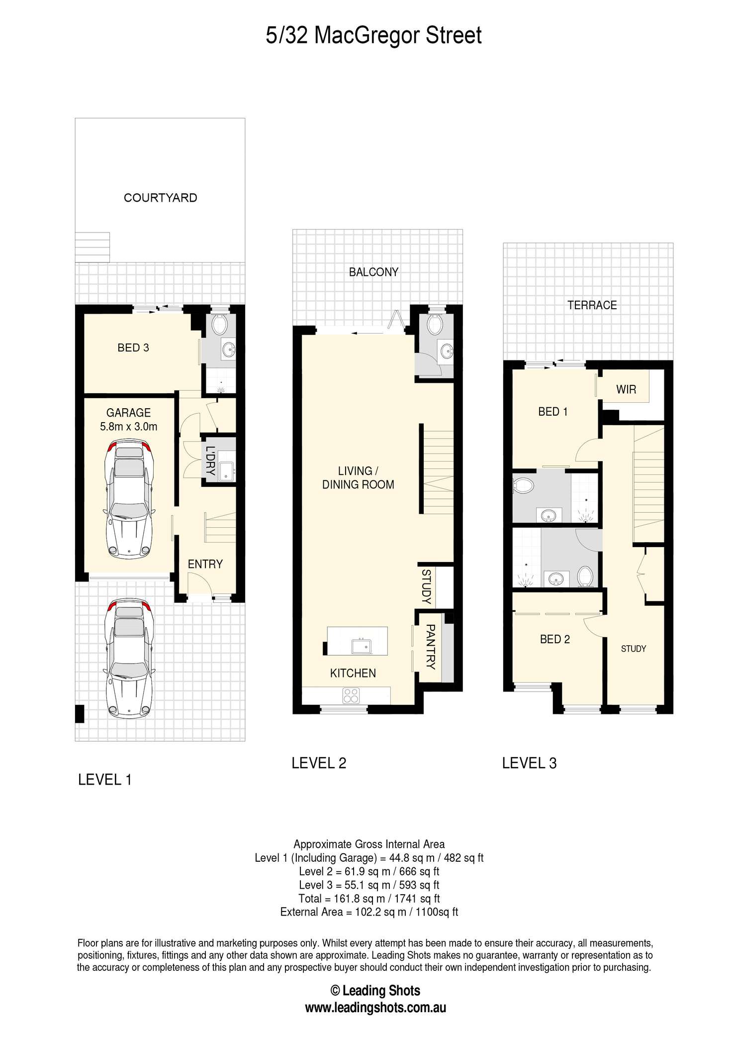 Floorplan of Homely townhouse listing, 5/32 MacGregor Street, Wilston QLD 4051