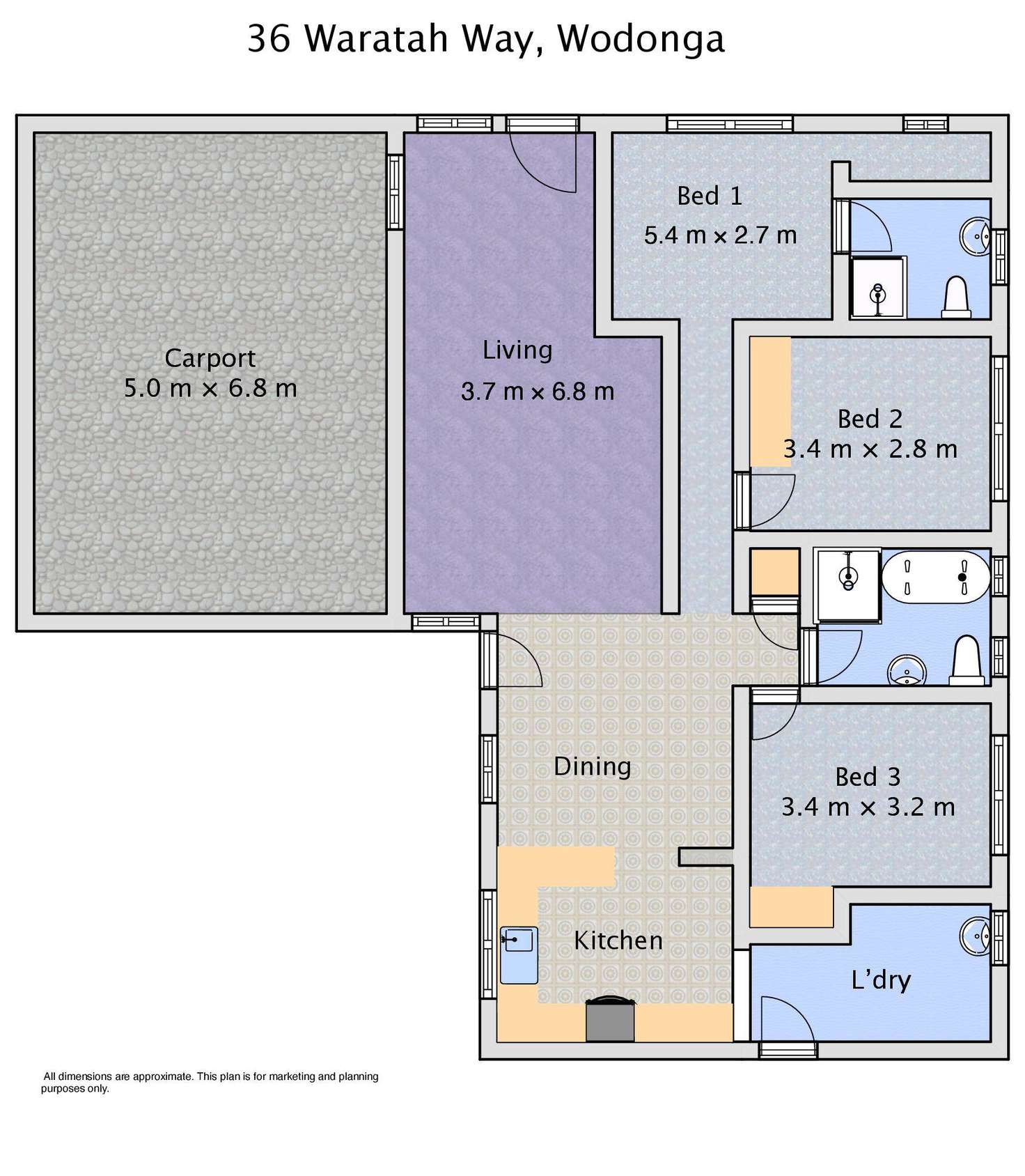 Floorplan of Homely house listing, 36 Waratah Way, Wodonga VIC 3690
